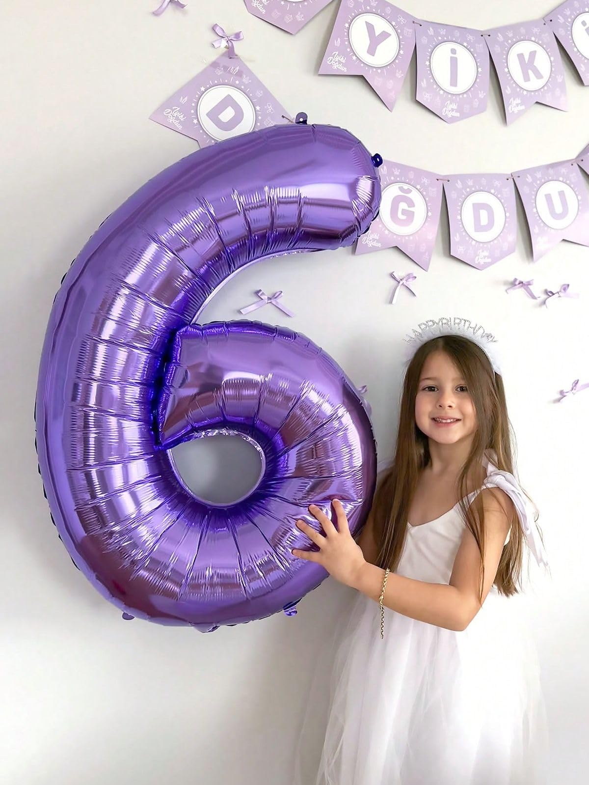 Argthjy Number 5 40-Inch Purple Foil Balloon | Birthday & Event Decor