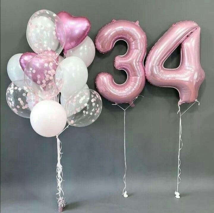 Argthjy 40-Inch Pearl Pink Number 4 Foil Balloon | Large Birthday Party Decor
