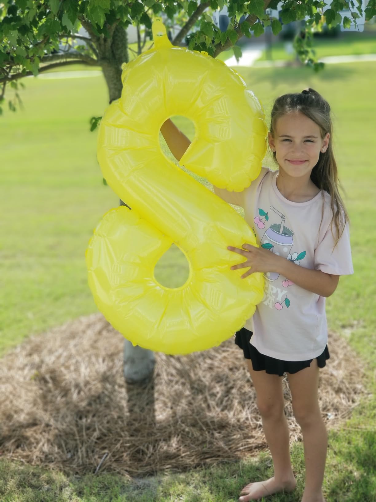 Argthjy 8 Numbers Balloon - 40-Inch Yellow Foil Balloon for Birthday Parties, Weddings, and Celebrations