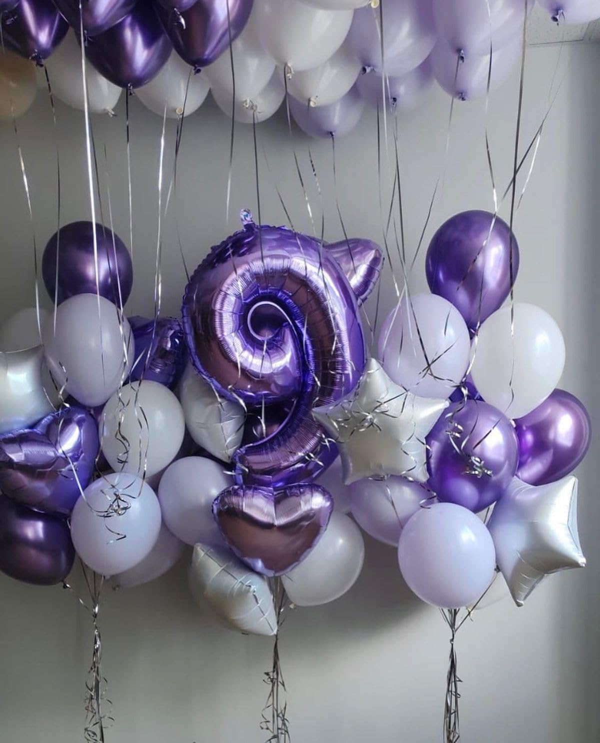 Argthjy Purple 9 Birthday Balloon – 40 Inch Foil Number Balloon