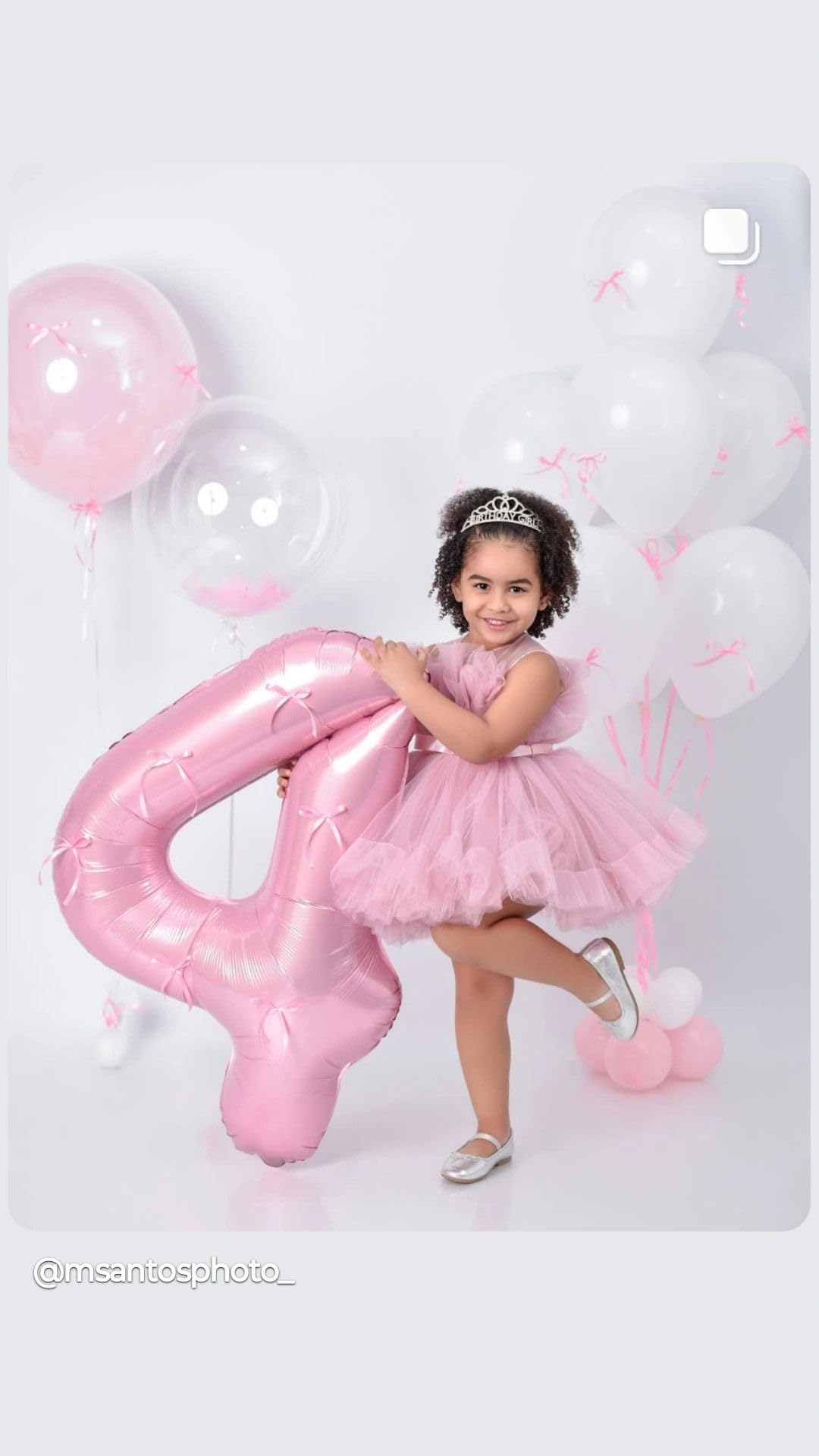 Argthjy 40-Inch Pearl Pink Number 4 Foil Balloon | Large Birthday Party Decor