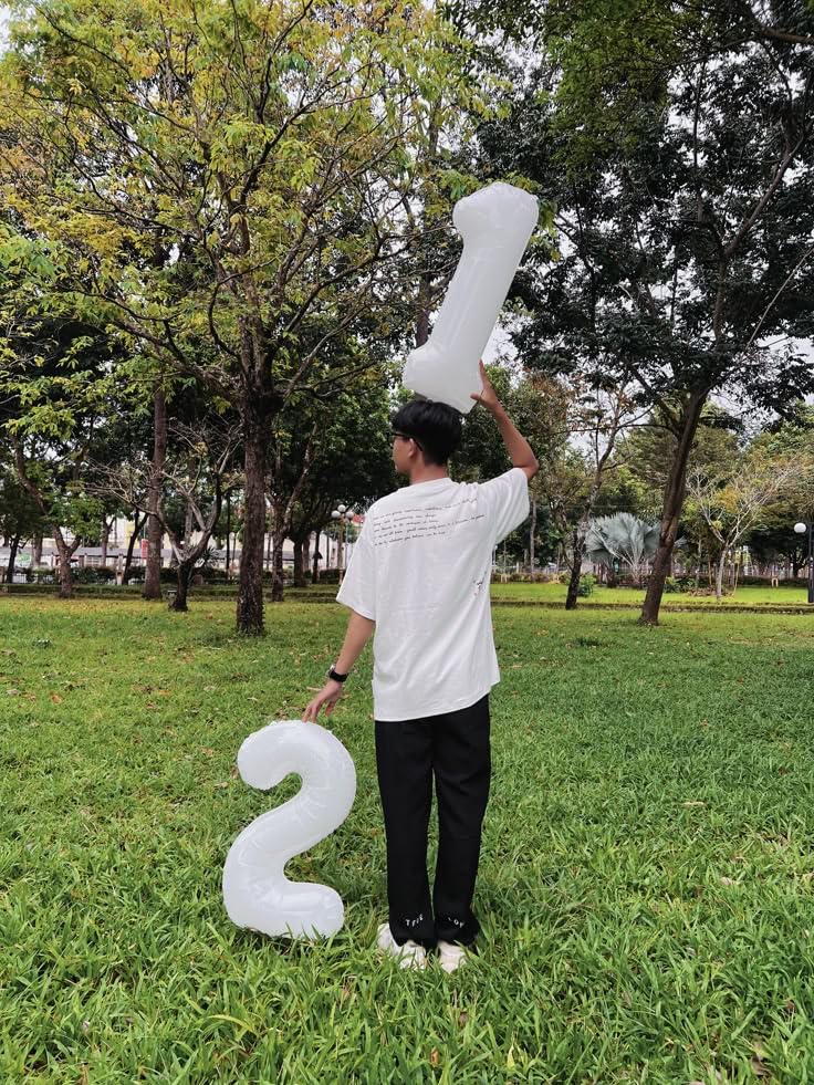 Argthjy White Number 9 Balloon - 40-Inch Foil Birthday Decor for Parties