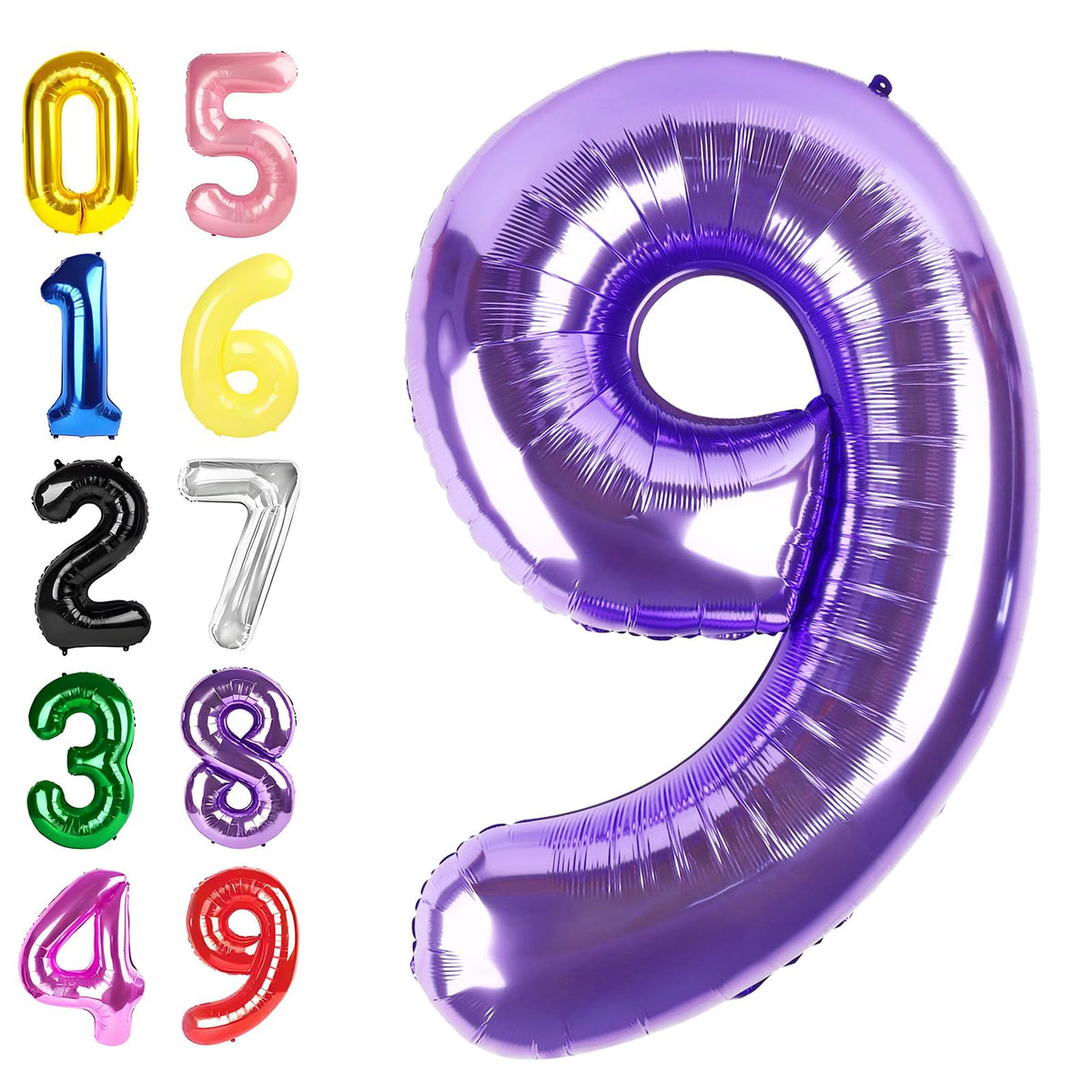 Argthjy Purple 9 Birthday Balloon – 40 Inch Foil Number Balloon