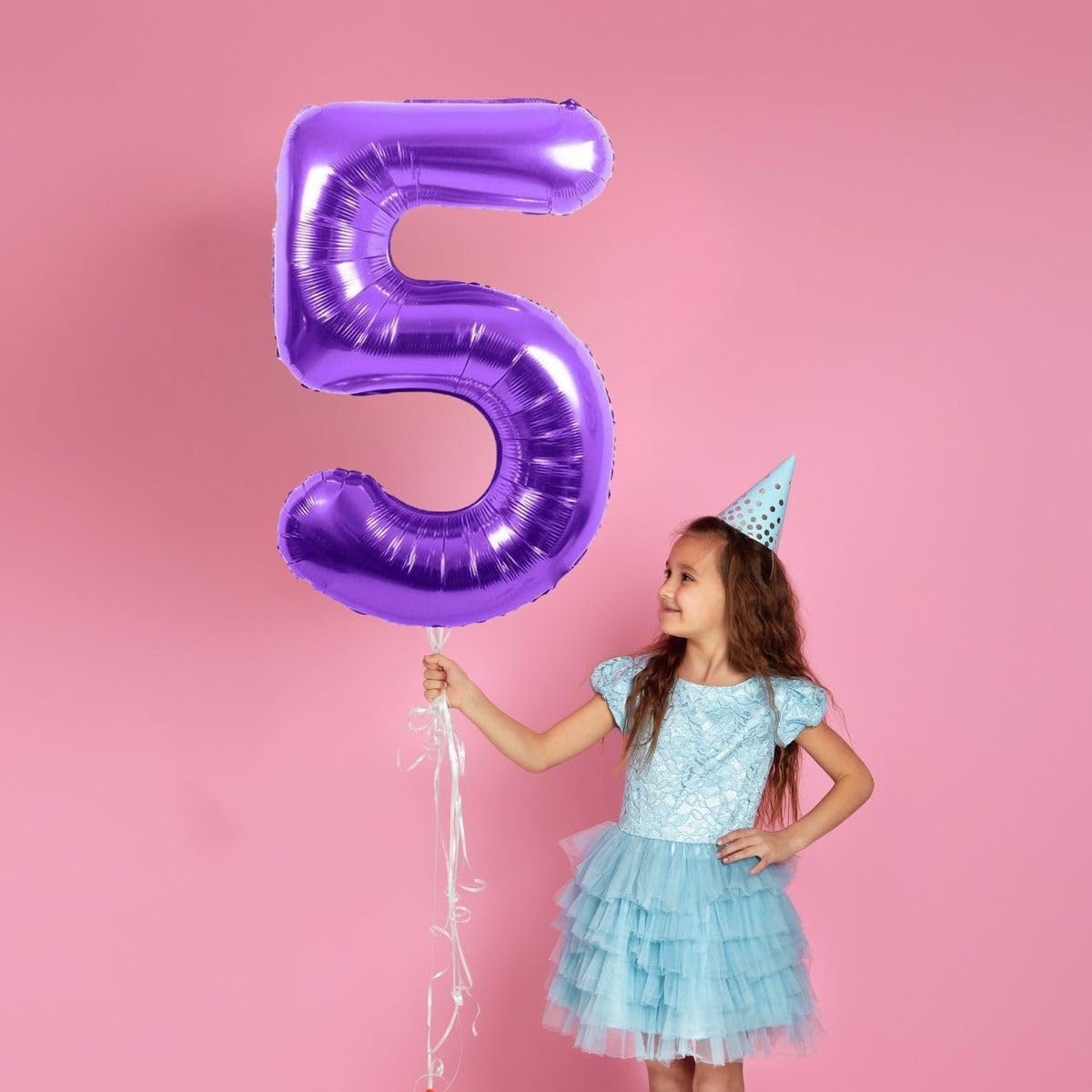 Argthjy Number 5 40-Inch Purple Foil Balloon | Birthday & Event Decor