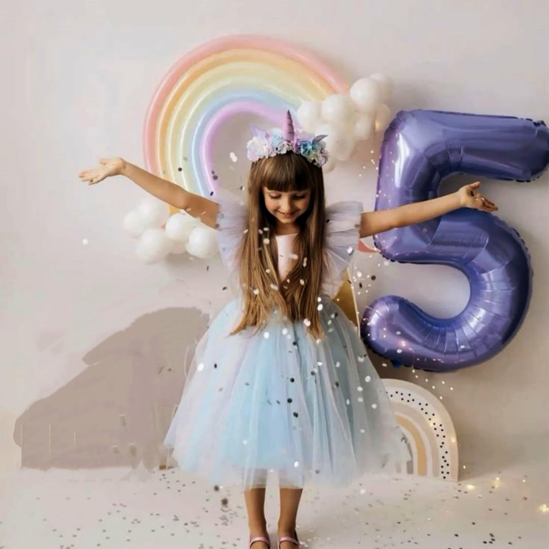 Argthjy Number 5 40-Inch Purple Foil Balloon | Birthday & Event Decor