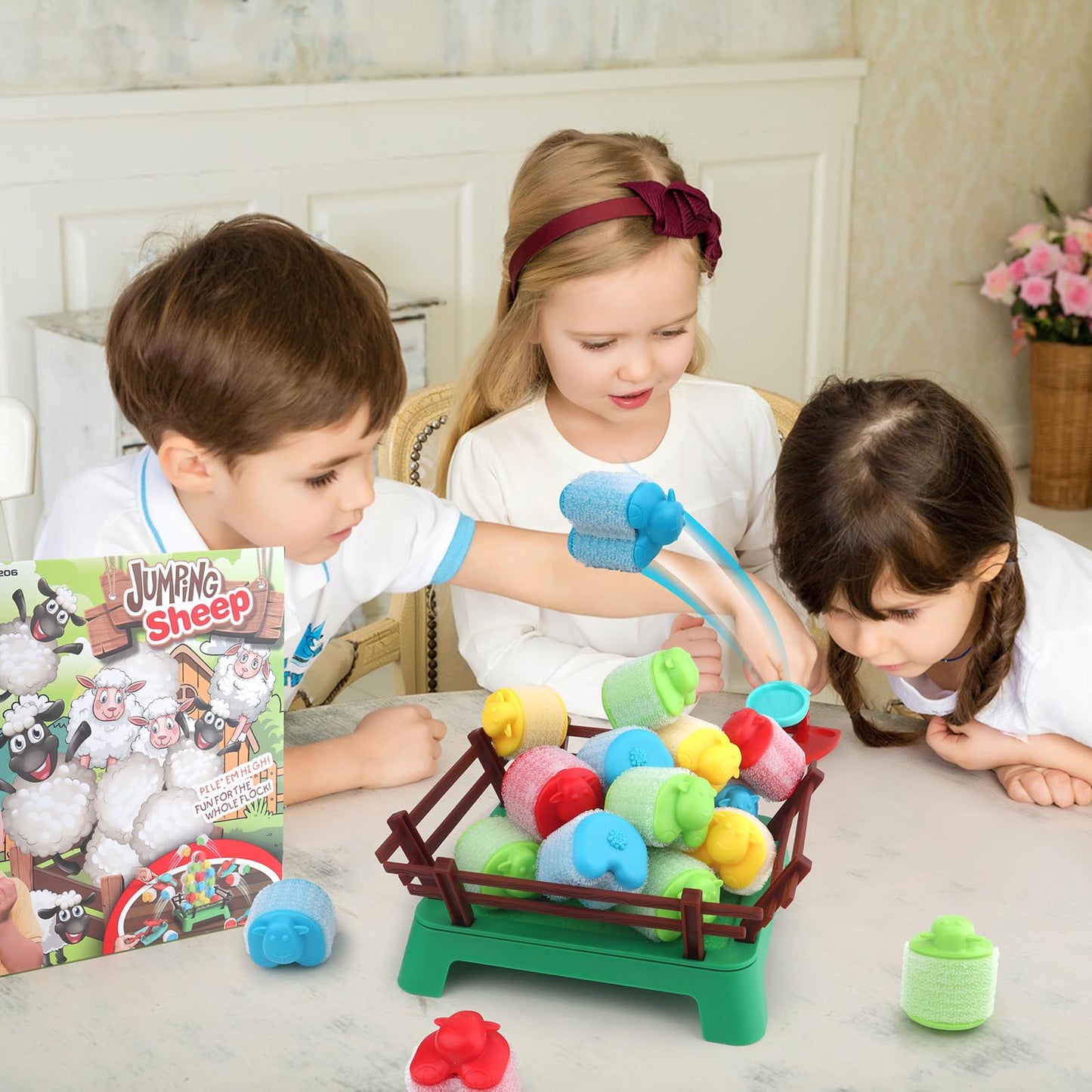 ARHEQI Heap-O-Sheep Family Board Game – Catapulting Sheep for 2-4 Players, Ages 4+