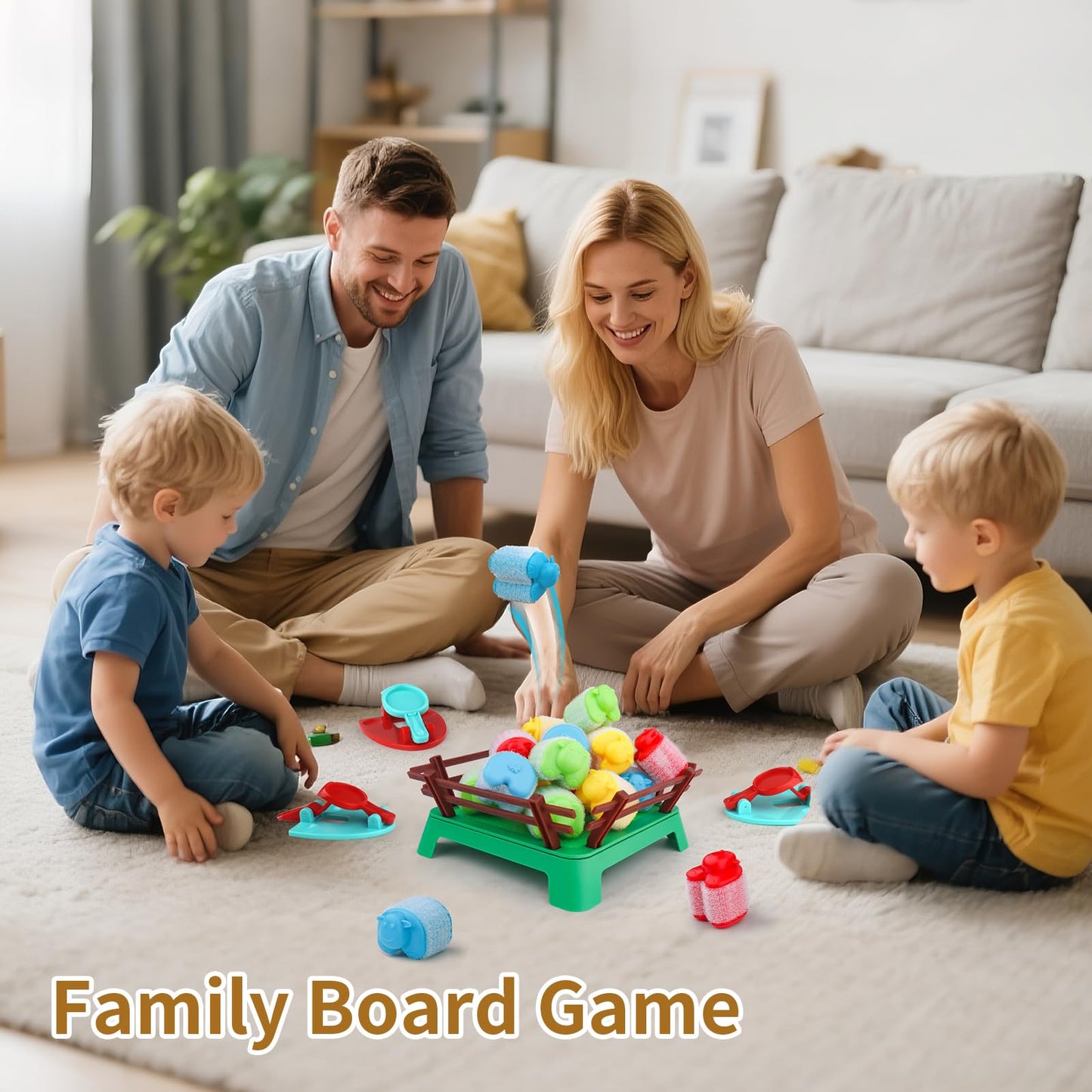 ARHEQI Heap-O-Sheep Family Board Game – Catapulting Sheep for 2-4 Players, Ages 4+