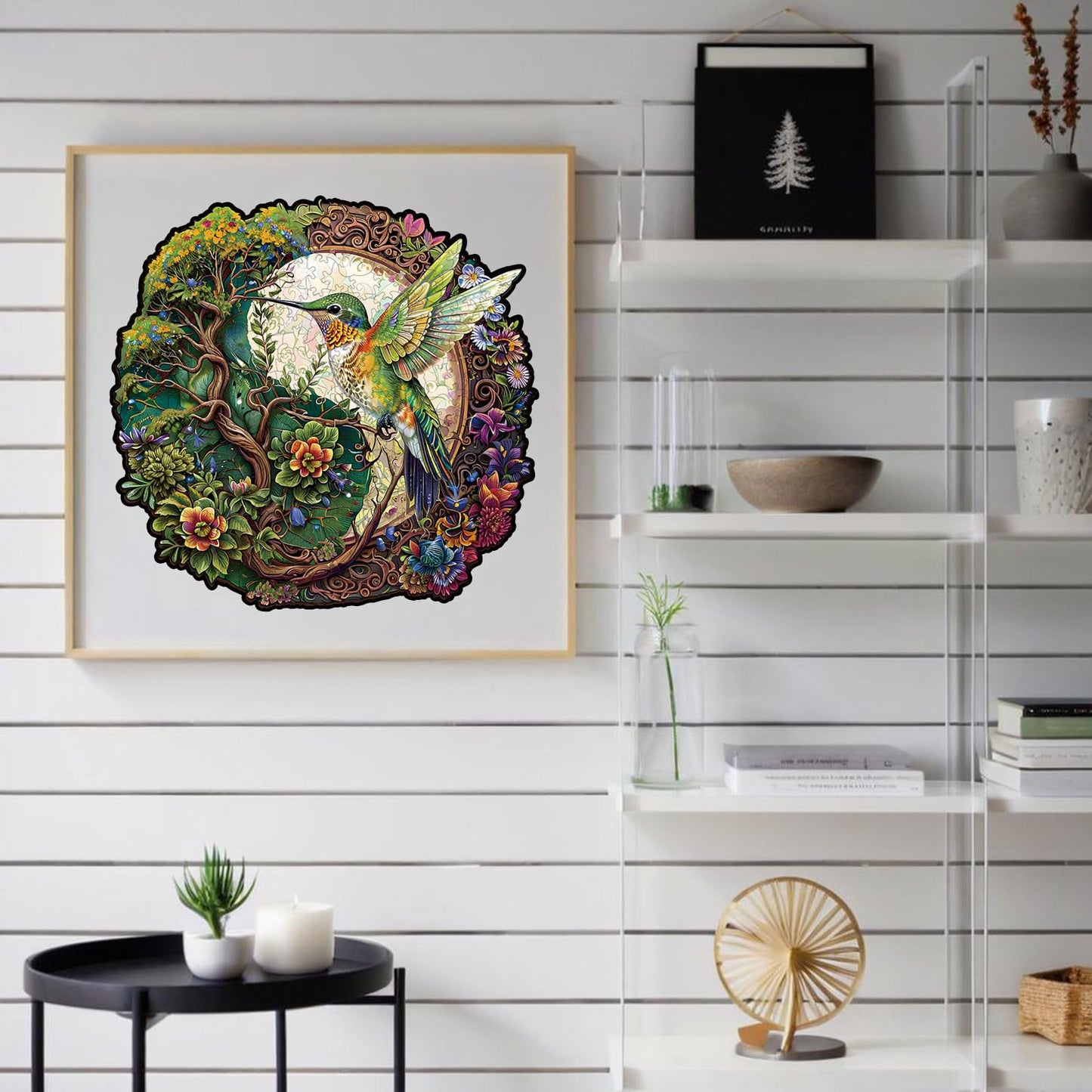 AriaPrec Wooden Jigsaw Puzzle for Adults – Hummingbird Tai Chi, 300 Pieces, Zen Art