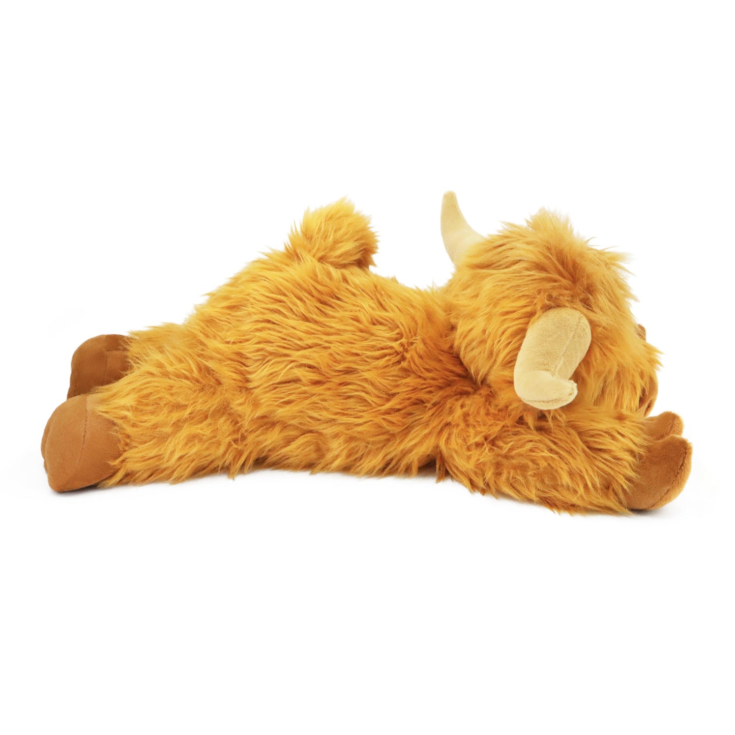 ARING PLUSH Highland Cow Plush – 4-Pound Weighted, Microwaveable & Coolable (Khaki)