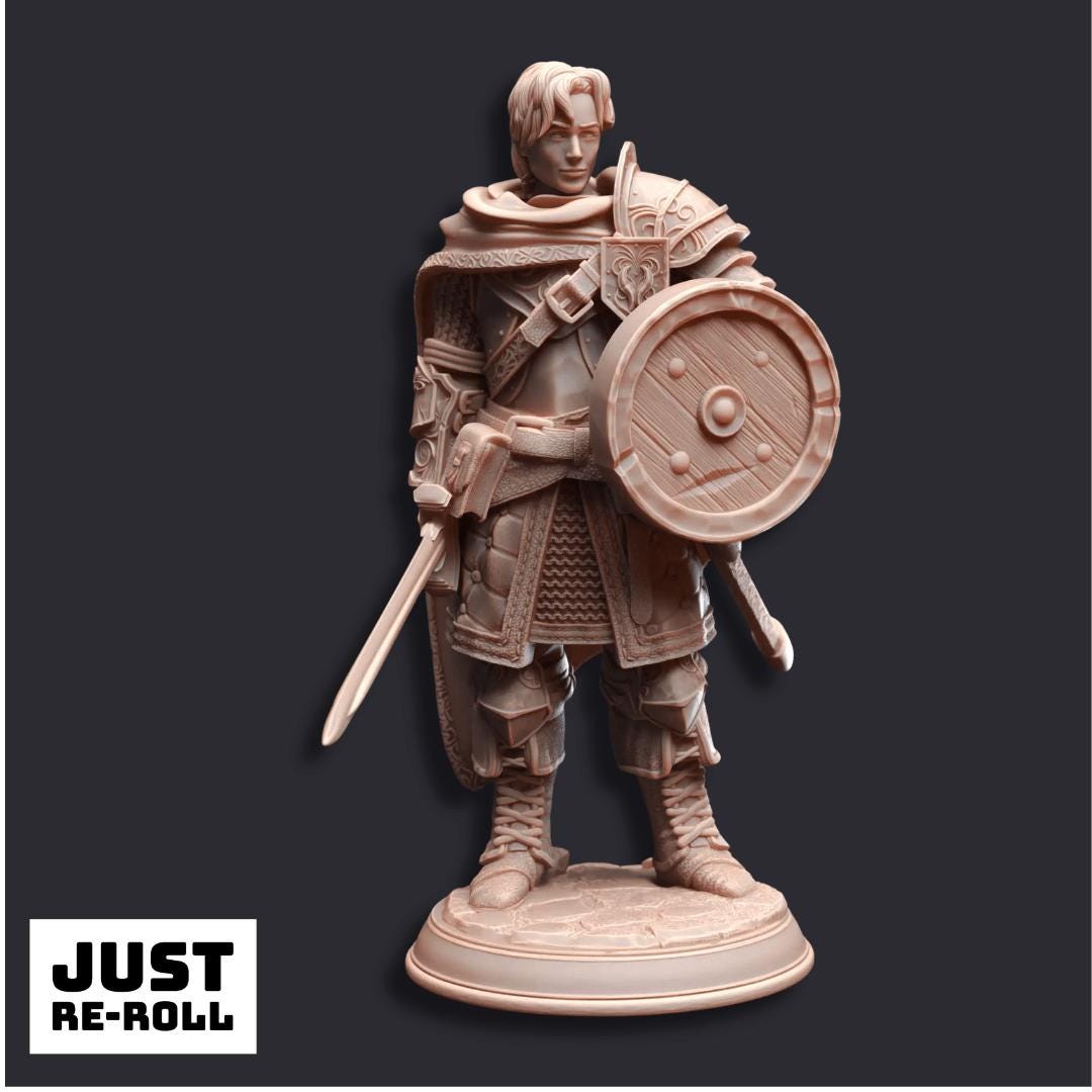 Arion Midrun Human Fighter - 3D Printed Fighter Character Miniature