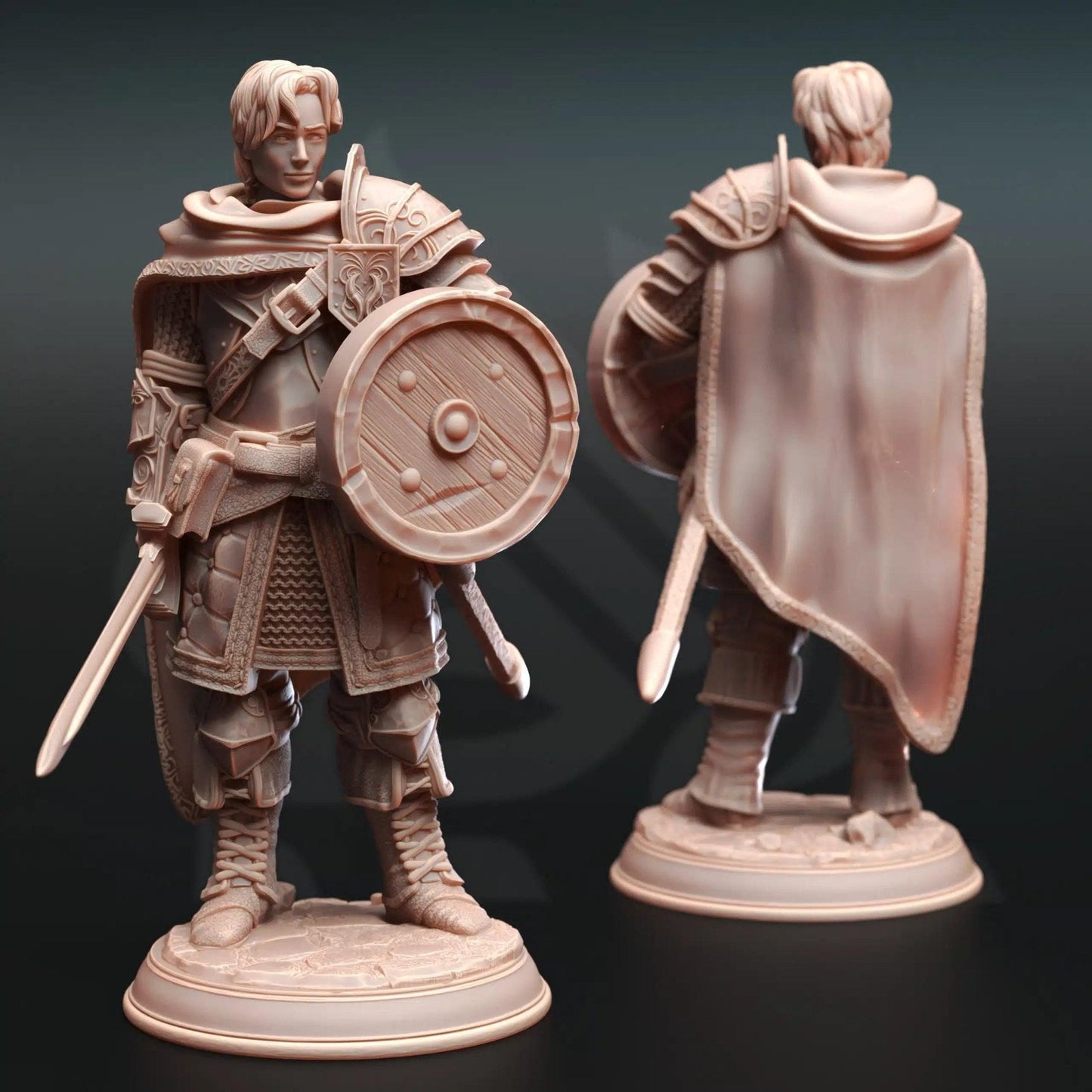 Arion Midrun Human Fighter - 3D Printed Fighter Character Miniature