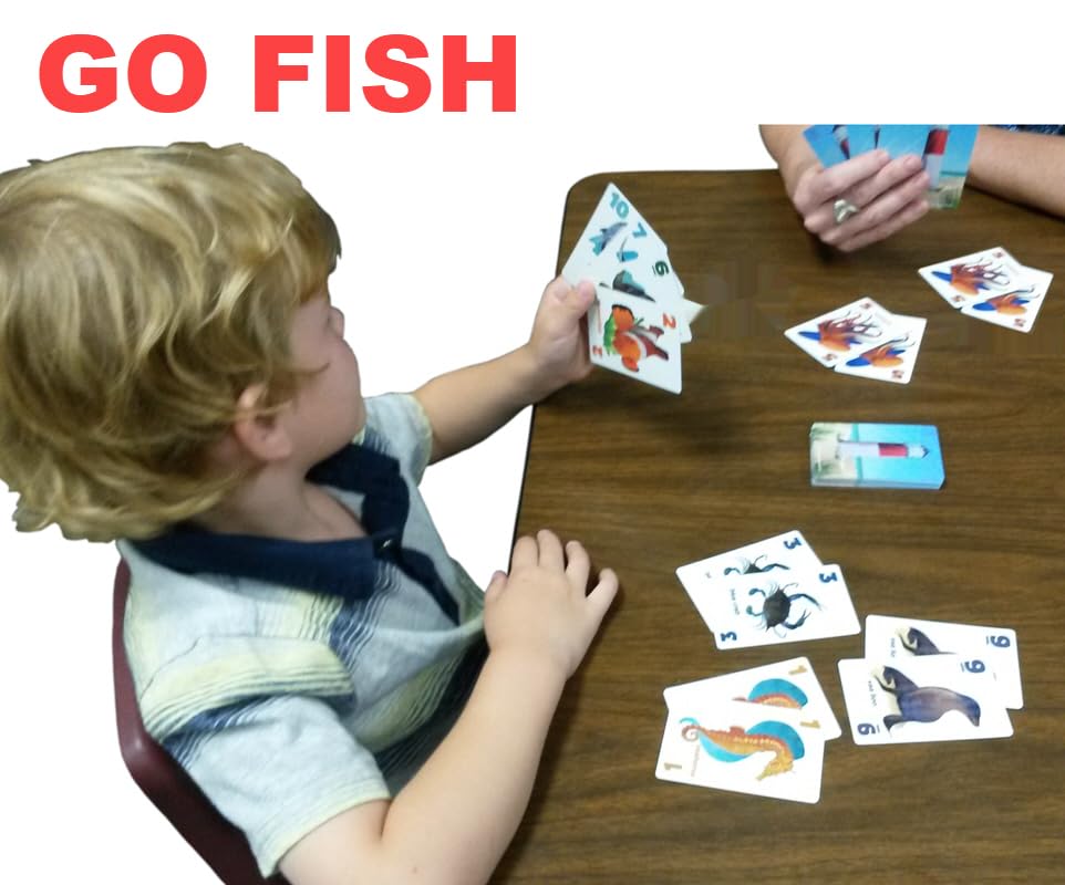 GO FISH Untamed Oceans by Arizona GameCo – 3 Games in 1 Card Deck for Kids 4–8+