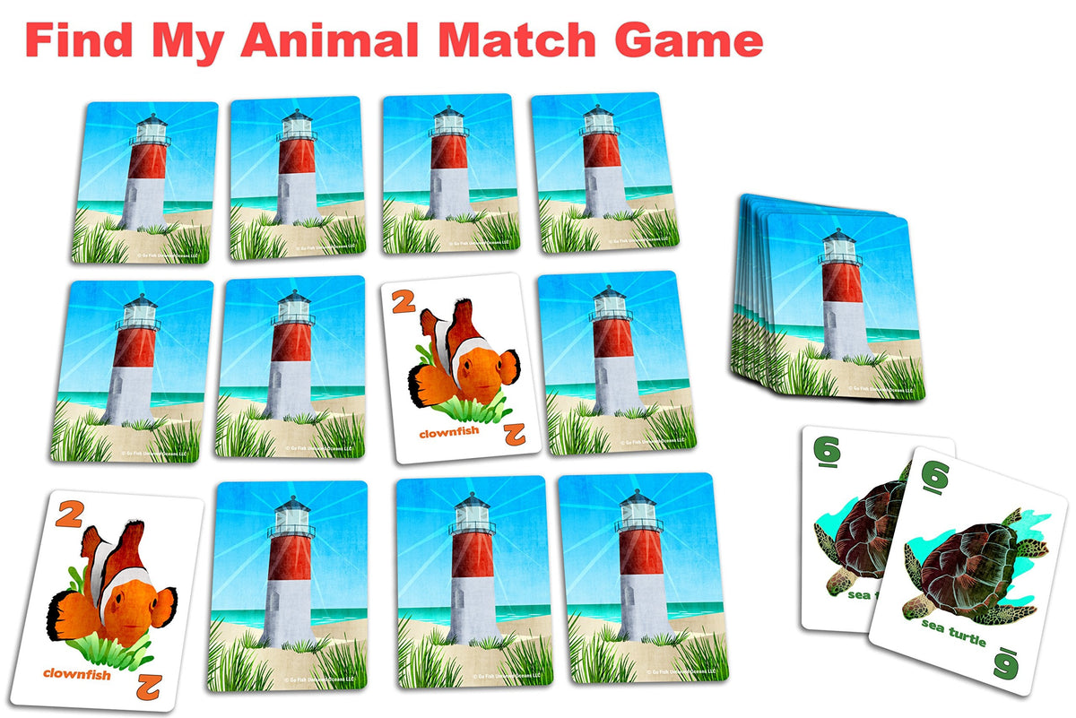 GO FISH Untamed Oceans by Arizona GameCo – 3 Games in 1 Card Deck for Kids 4–8+