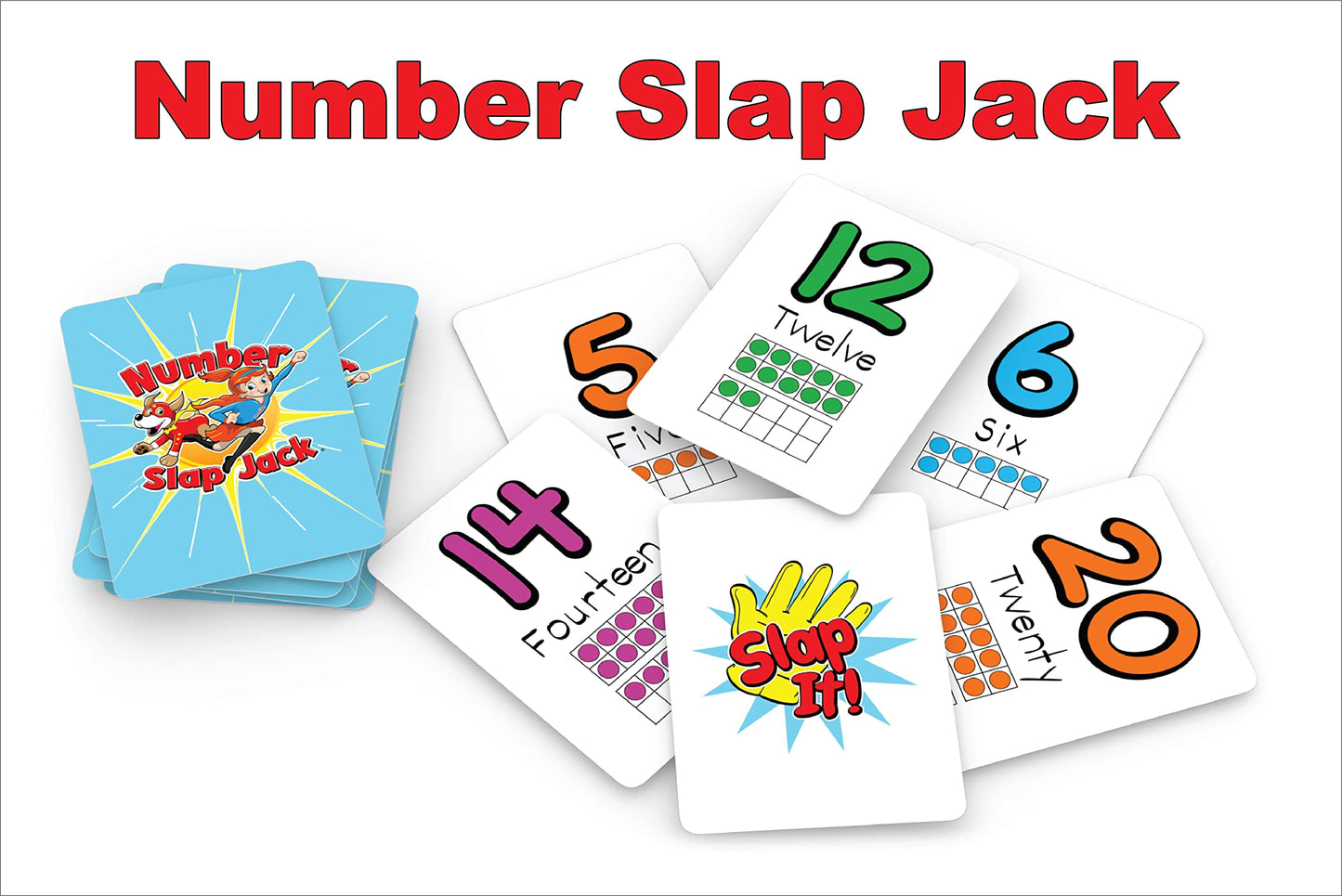 Number Slap Jack Math Card Game for Kids 4+ | Learn Numbers 0–20 in 4 Ways | Arizona GameCo