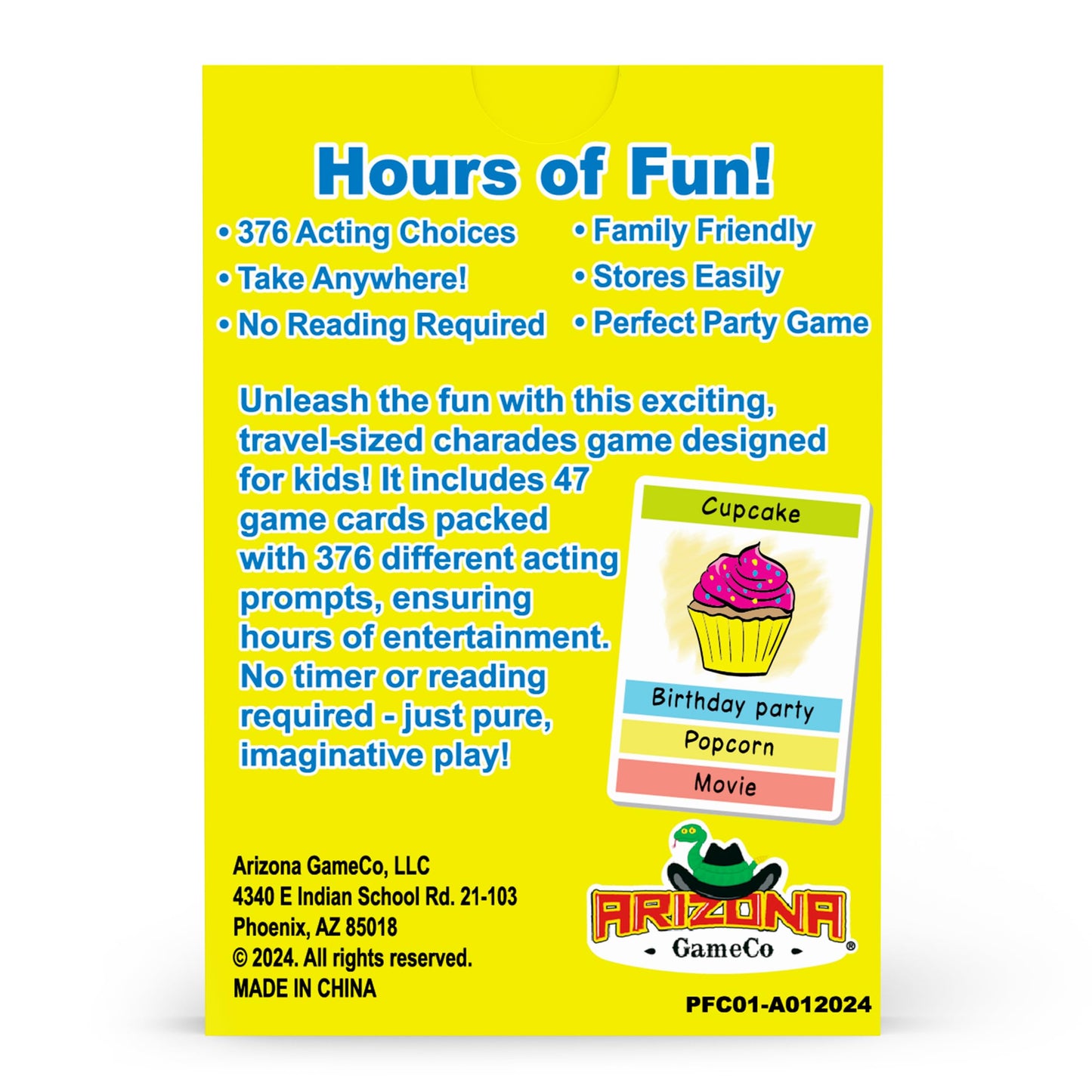 Pocket Fun Charades for Kids 6+ | 376 Prompts, No Reading Required | Arizona GameCo