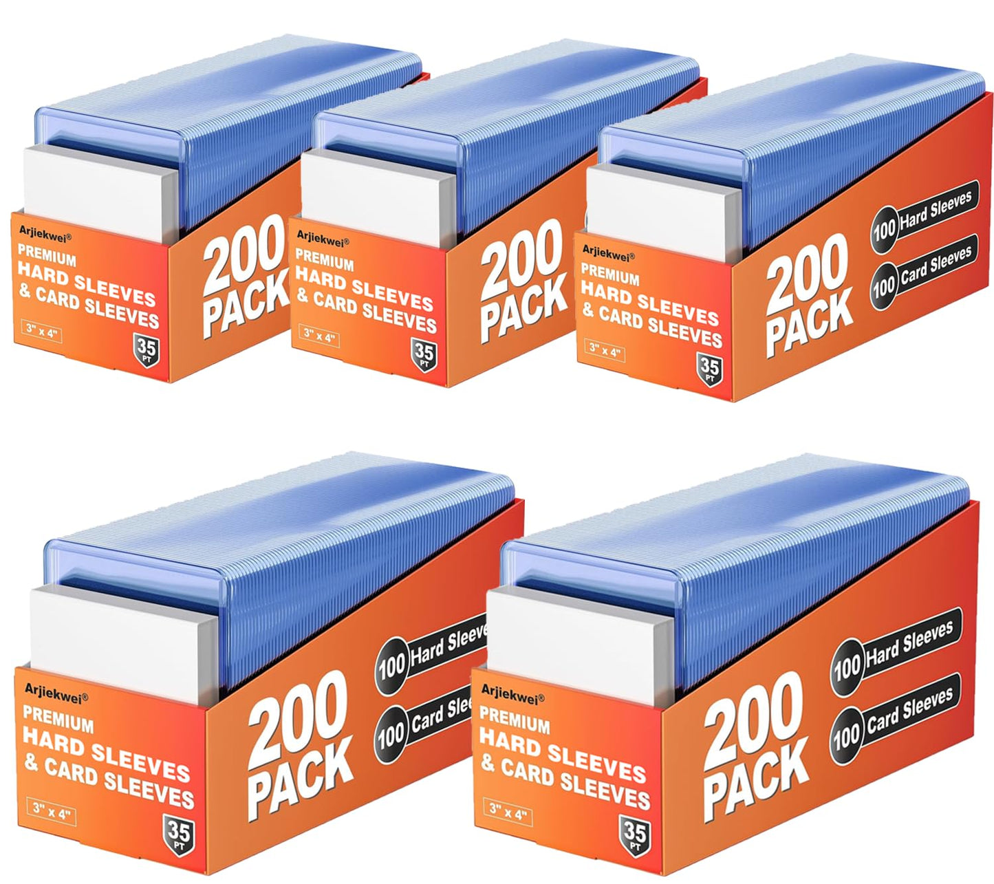 Arjiekwei 1000 Card Sleeves: 500 Hard and 500 Soft Protectors (3x4)