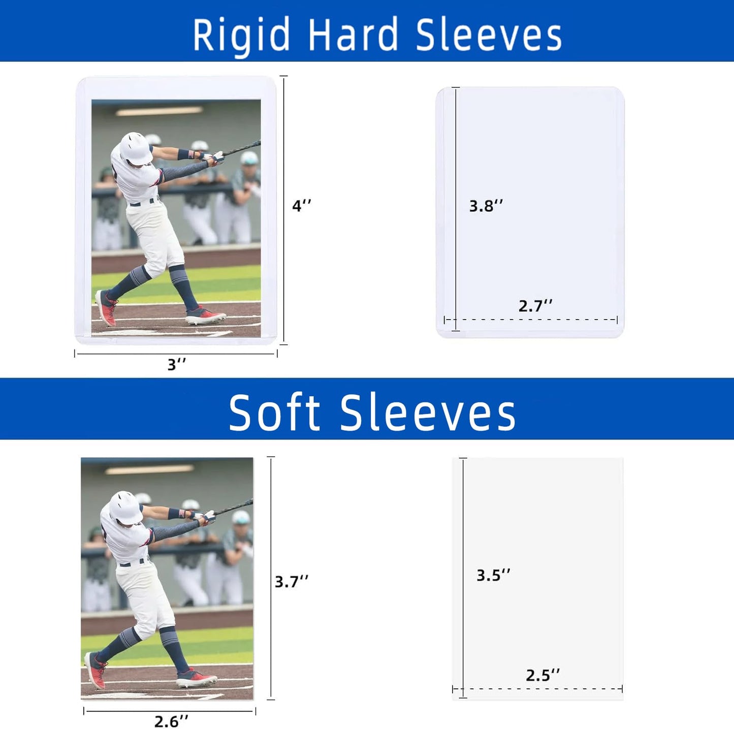 Arjiekwei 1000 Card Sleeves: 500 Hard and 500 Soft Protectors (3x4)