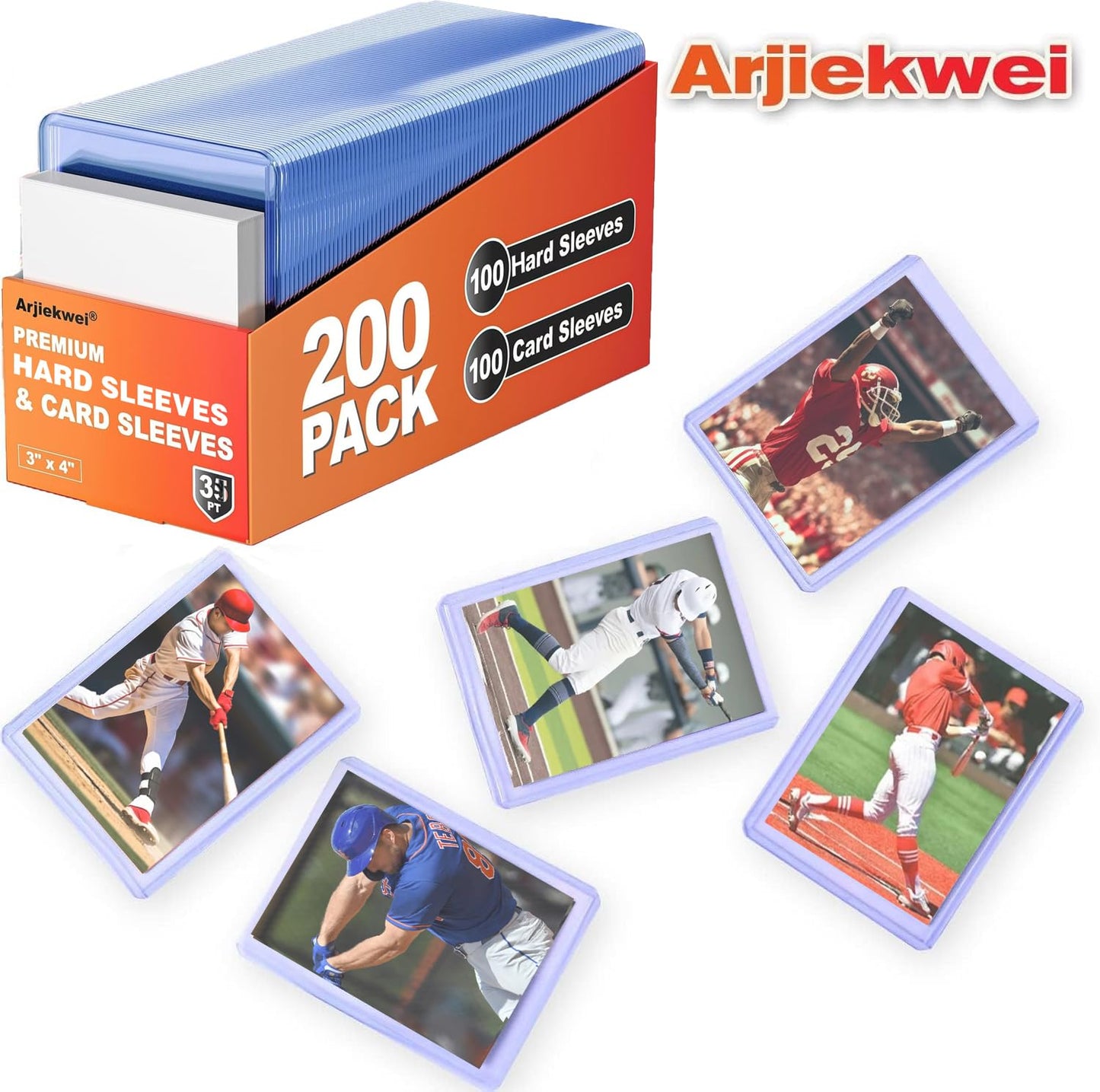Arjiekwei 1000 Card Sleeves: 500 Hard and 500 Soft Protectors (3x4)