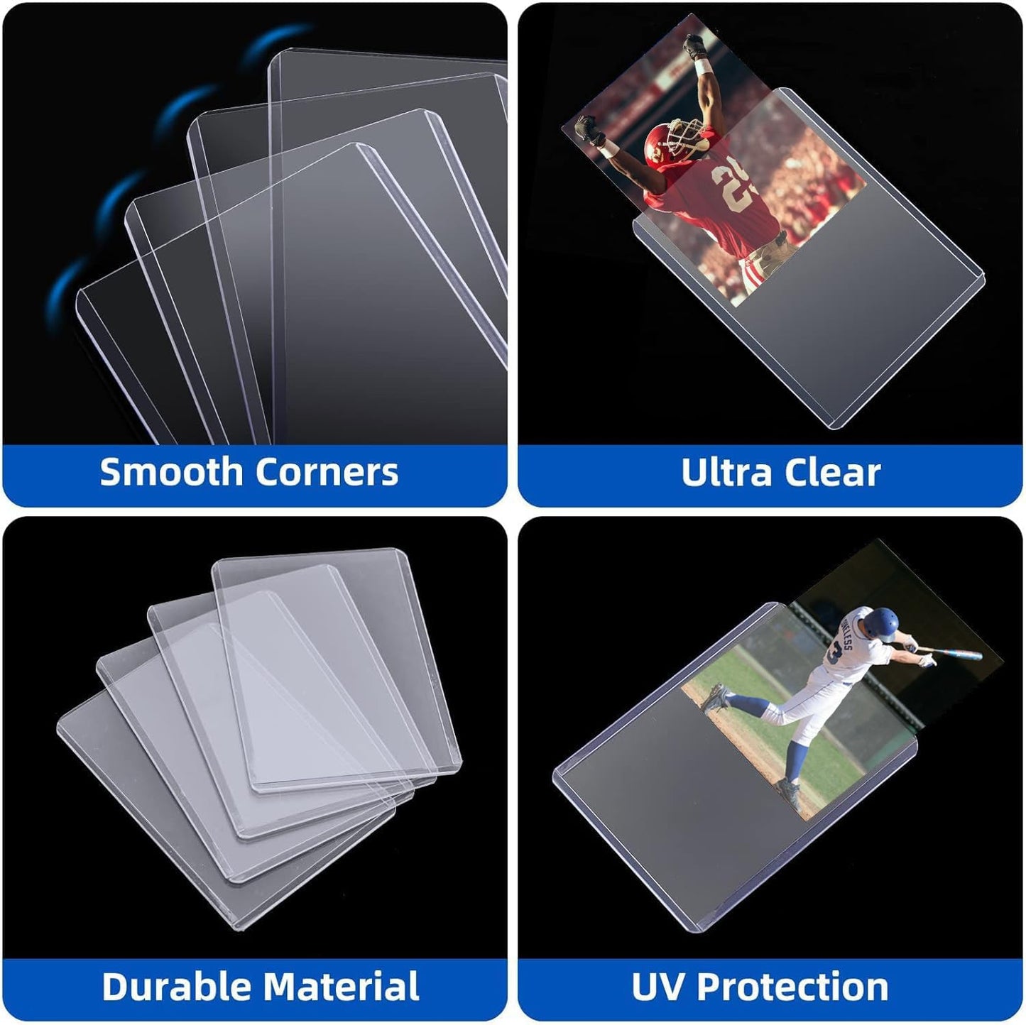 Arjiekwei 1000 Card Sleeves: 500 Hard and 500 Soft Protectors (3x4)