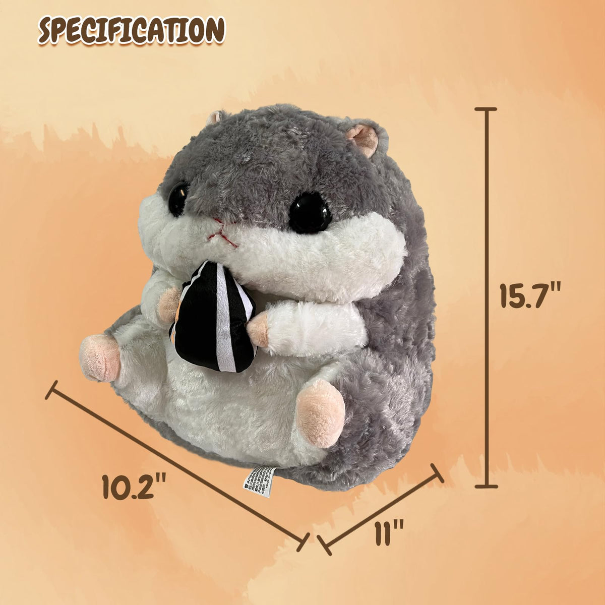 Arkdorz Cute Hamster Plush Toy – 15.7in Soft Hamster Plush Pillow