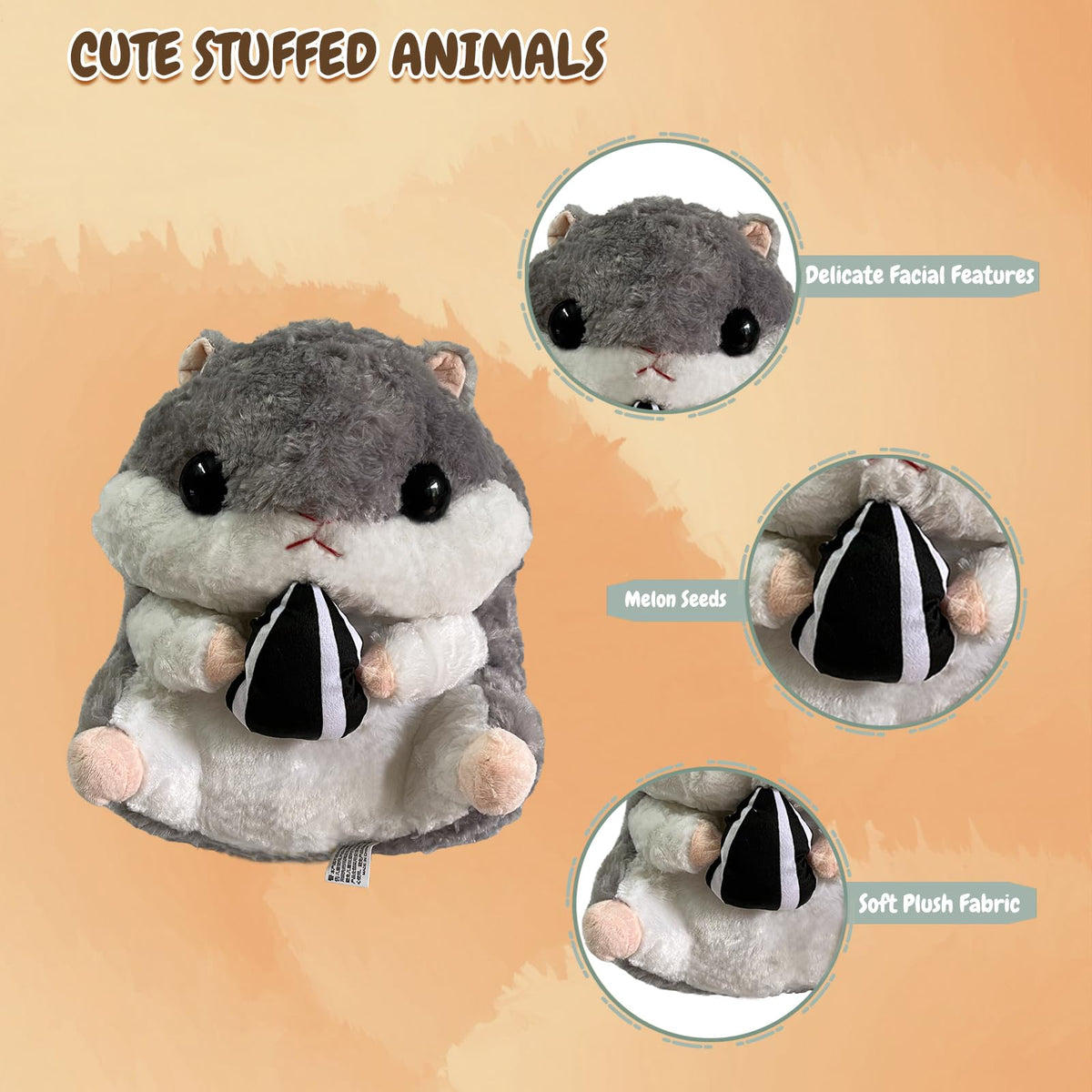 Arkdorz Cute Hamster Plush Toy – 15.7in Soft Hamster Plush Pillow
