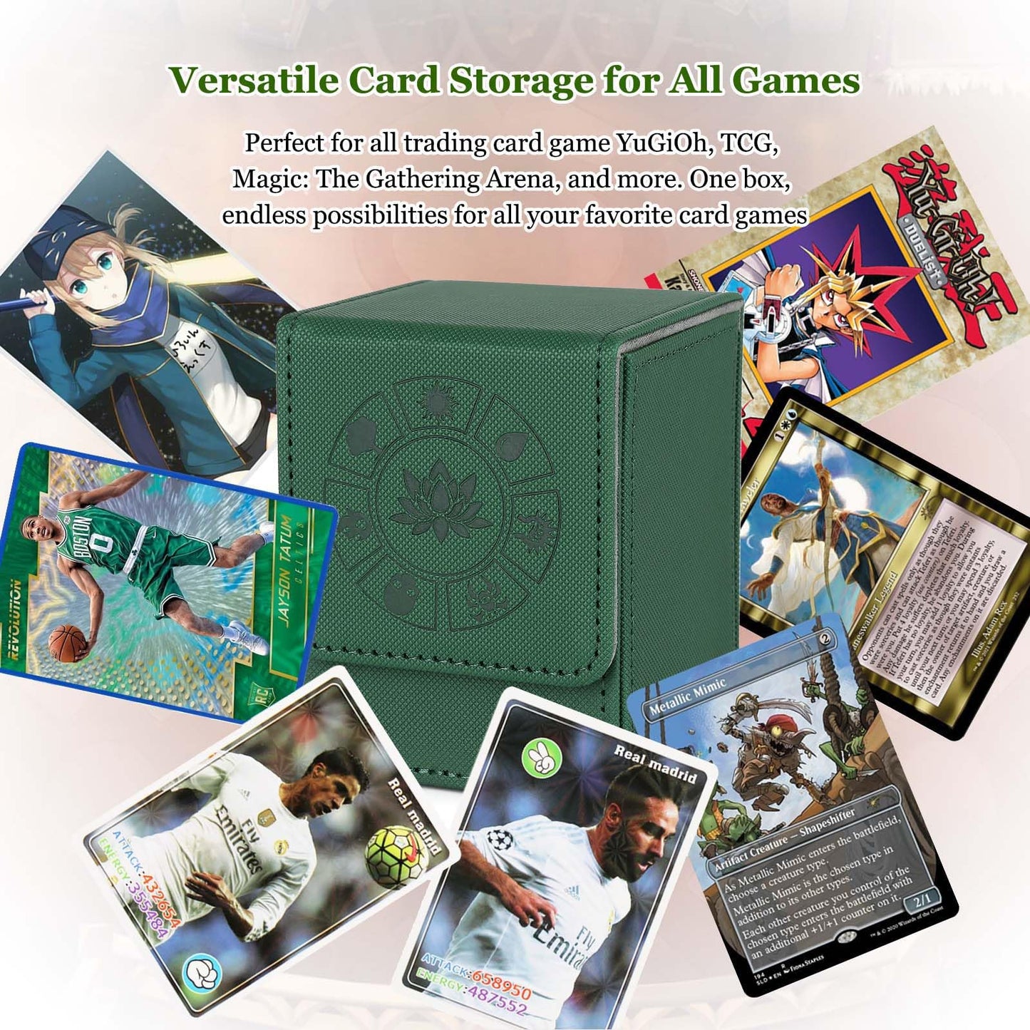 Arkeiliy MTG Deck Box 4 Pack – Leather Card Box with 150+ Card Capacity and 200 Sleeves