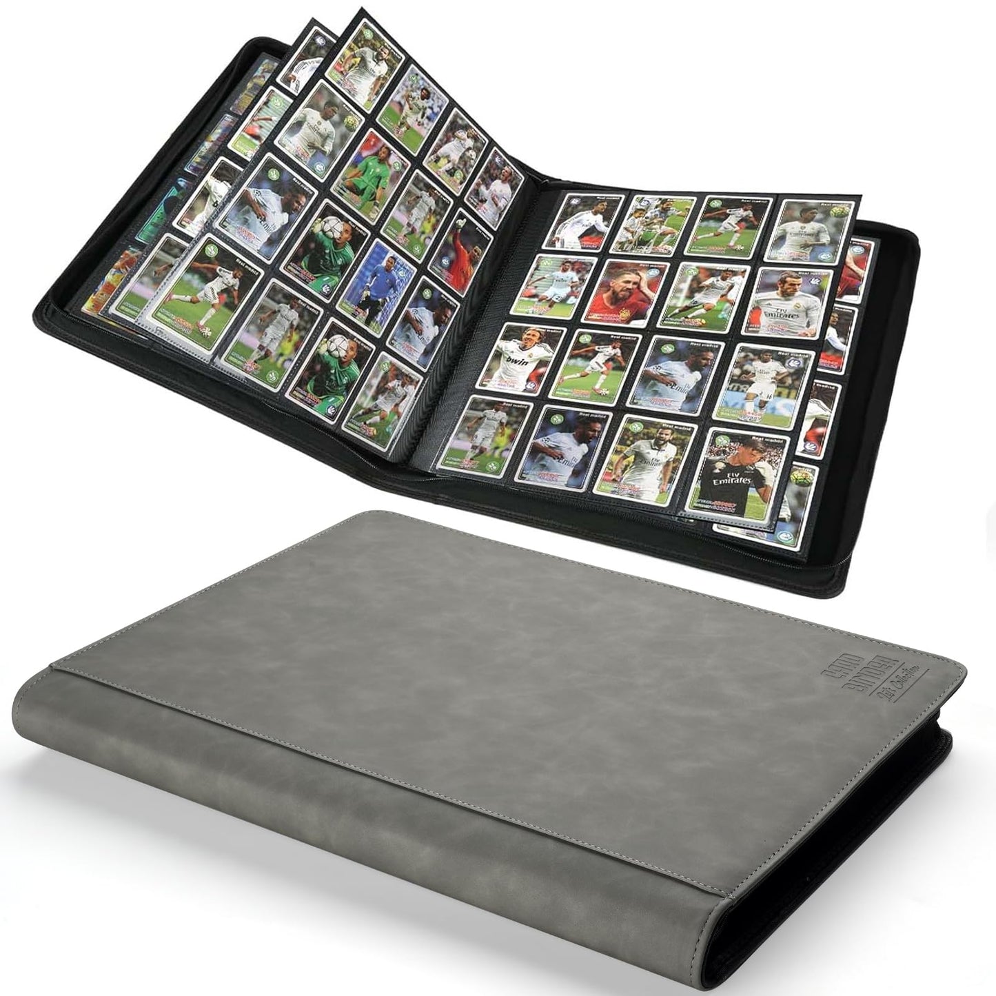 Arkeiliy Premium Ringless Trading Card Binder – 1024 Capacity, 16 Pockets per Page, Archival Protection, Anti-Slip Spine (Gray)