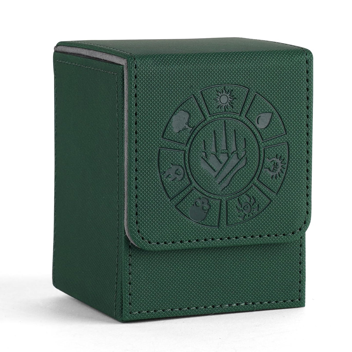 Arkeiliy Card Deck Box – 200+ Capacity, Magnetic Buckle, Green