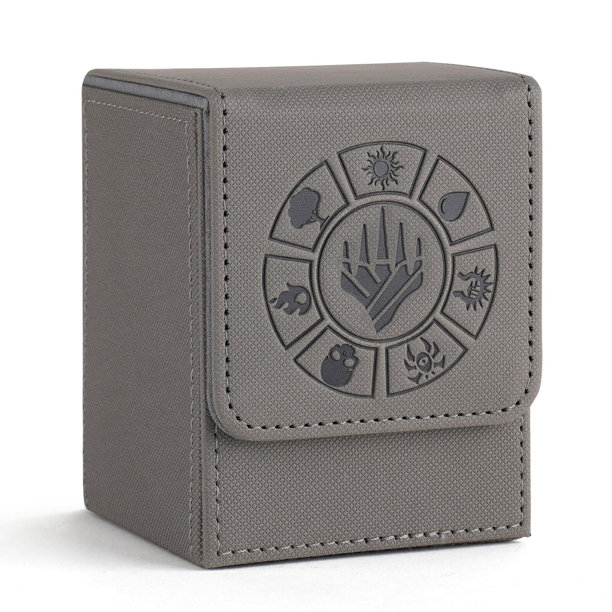 Arkeiliy Card Deck Box Grey – 110+ Card Storage with 50 Sleeves | MTG, Commander & Collectible Card Case