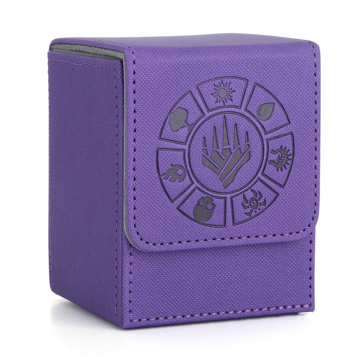 Arkeiliy Card Deck Box – 110+ Card Storage for MTG, 50 Sleeves, Purple