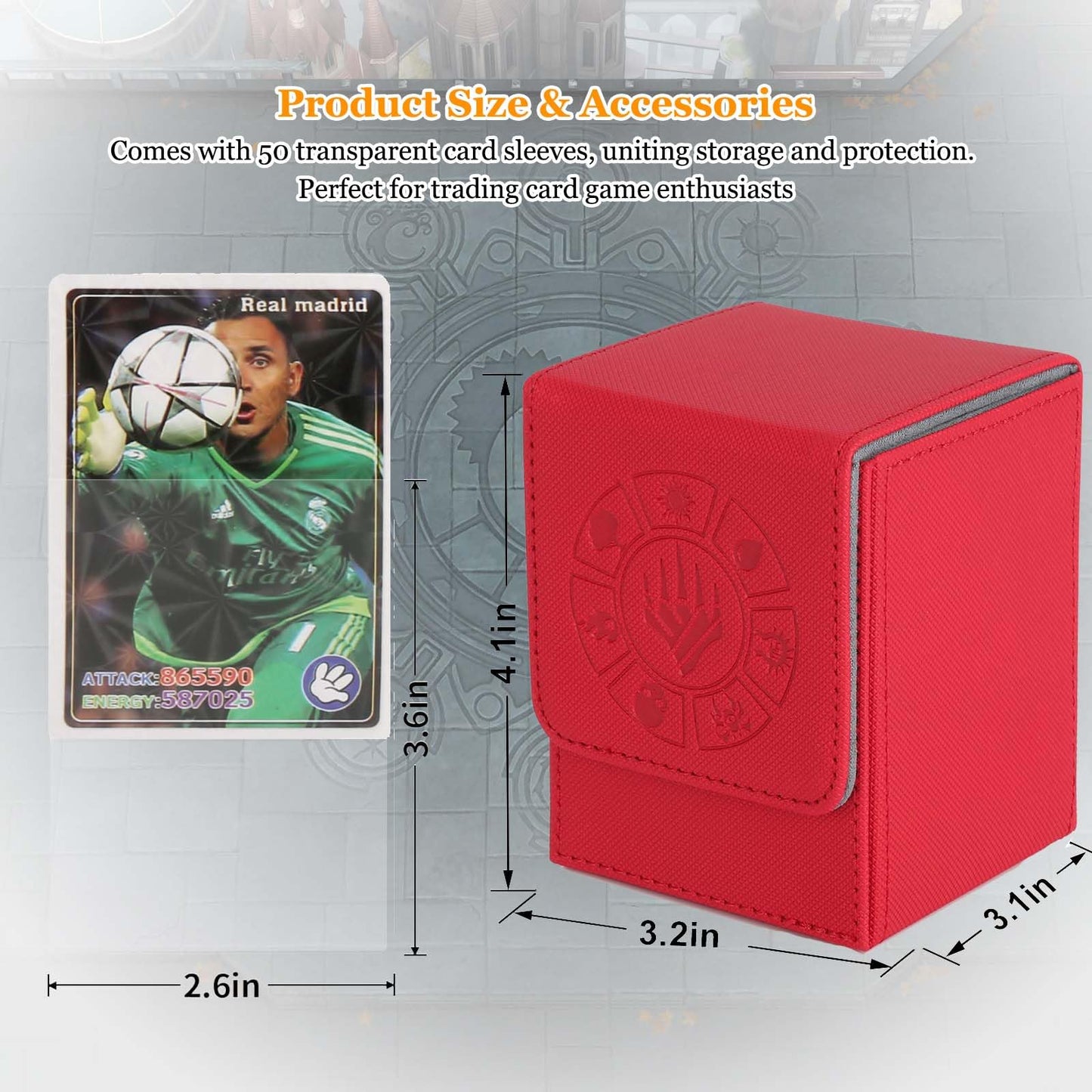 Arkeiliy Card Deck Box 4 Pack – 150+ Card Capacity, 200 Sleeves, Magnetic Buckle