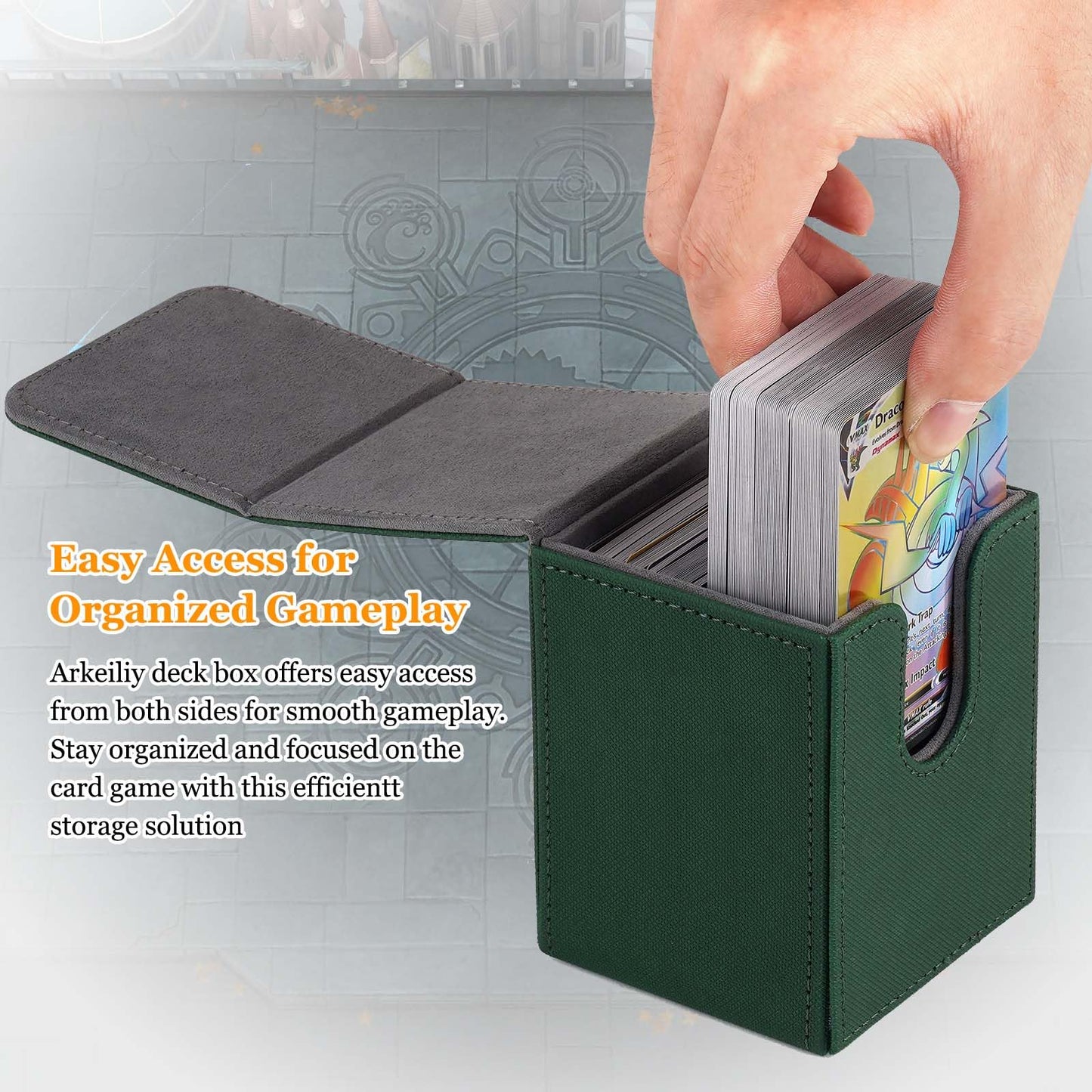 Arkeiliy Card Deck Box 4 Pack – 150+ Card Capacity, 200 Sleeves, Magnetic Buckle