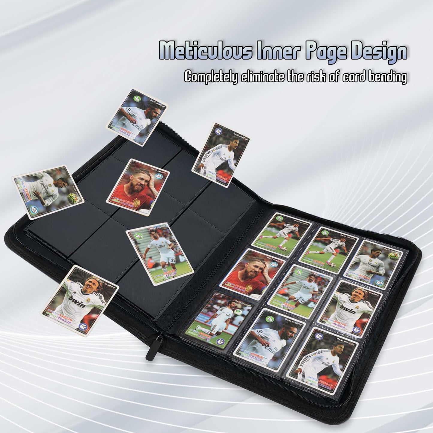 Arkeiliy Trading Card Binder - Premium 9-Pocket, Double-Sided, 540-Card Capacity, PU Leather, Red