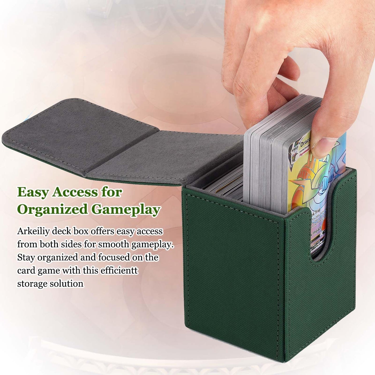 Arkeiliy MTG Deck Box 4 Pack – Leather Card Box with 150+ Card Capacity and 200 Sleeves