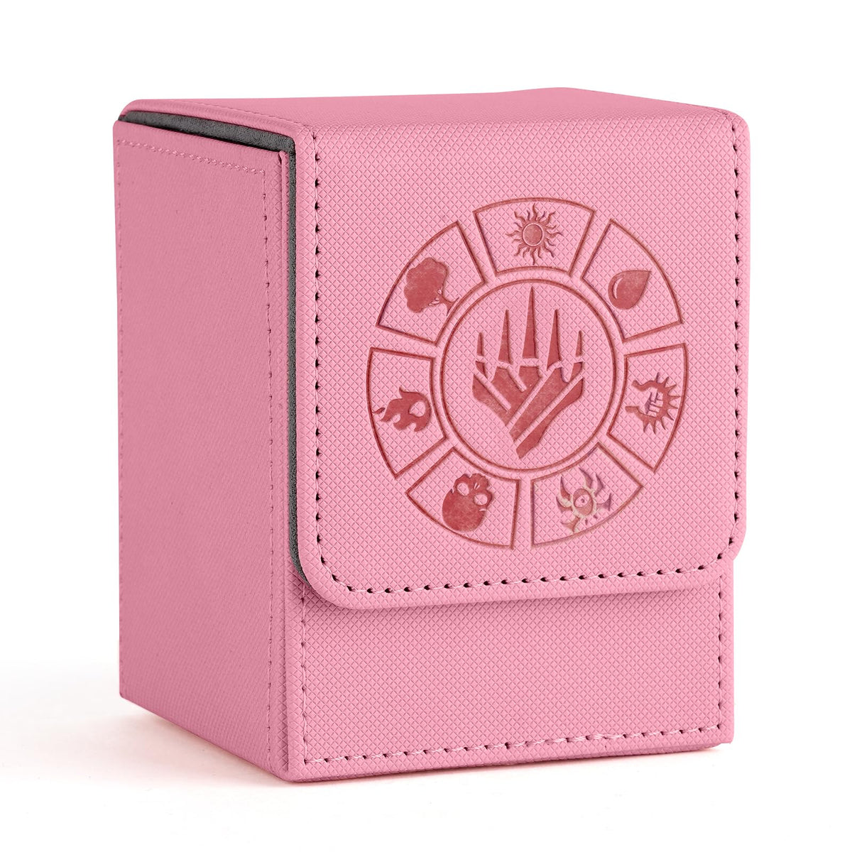Arkeiliy Pink Deck Box: 110+ Card Storage, 50 Sleeves, Magnetic Closure for MTG & Commander