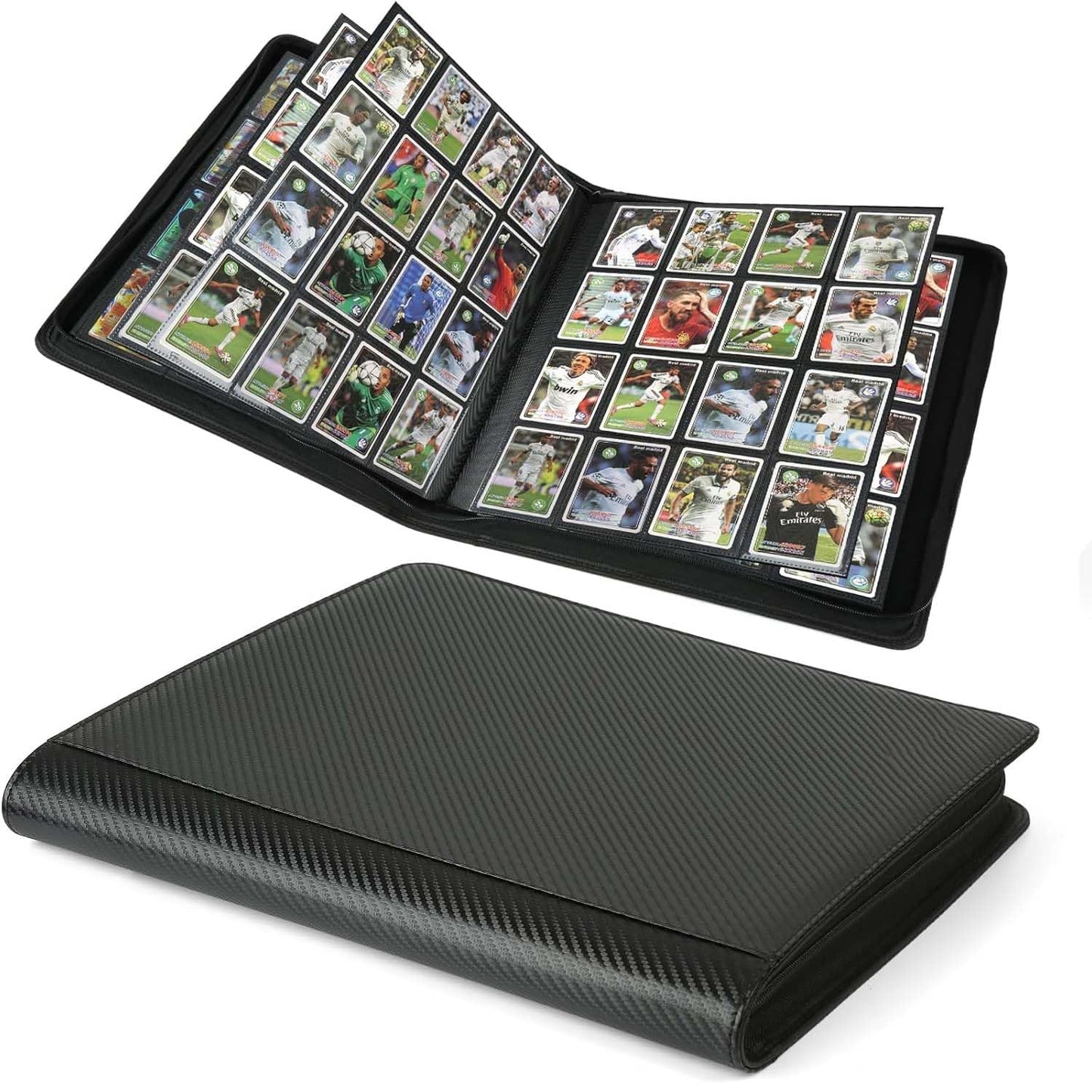 Arkeiliy Premium Ringless Trading Card Binder — 1024 Capacity, 16 Pockets/Page, Archival Protection (Black II)