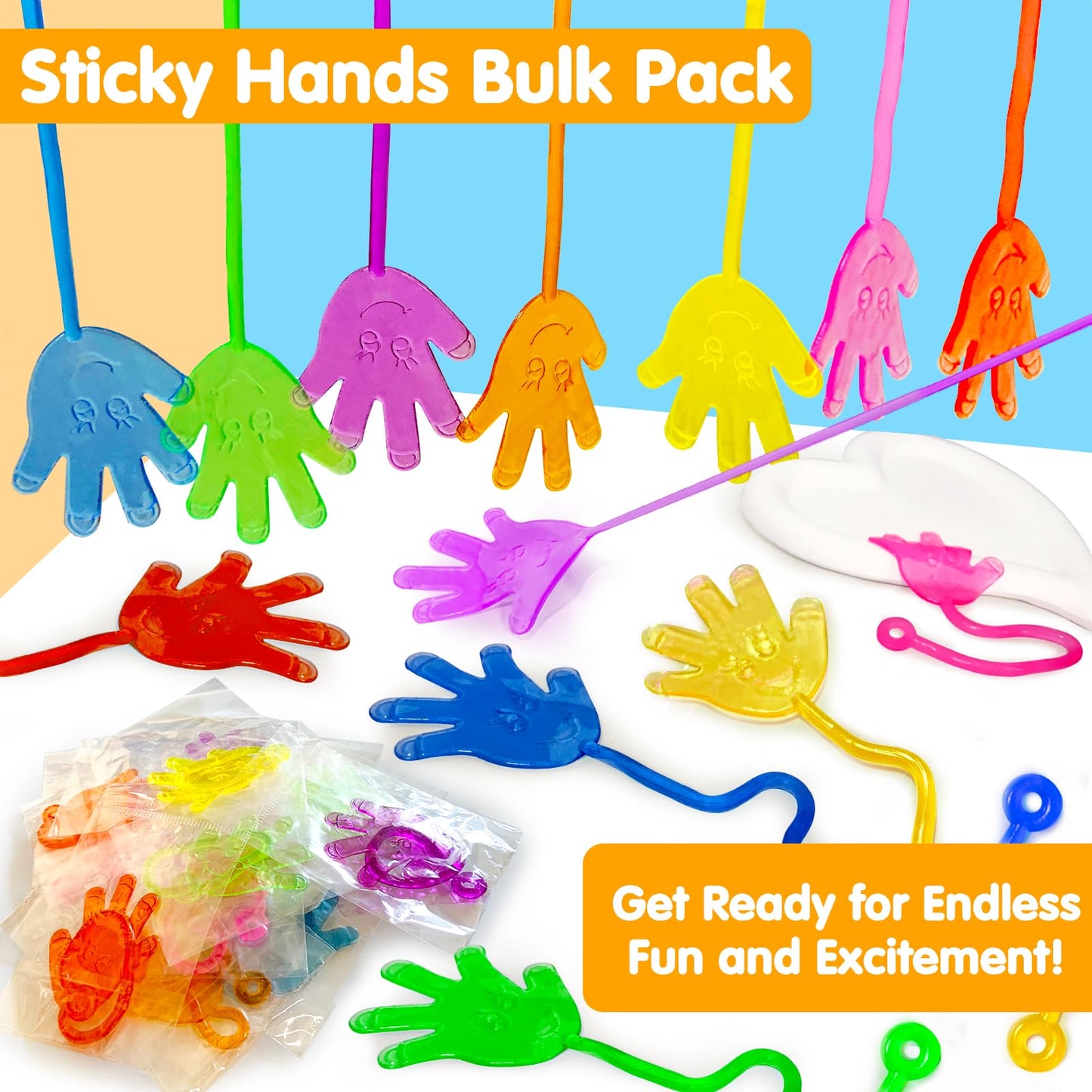 Armaytoy 20-Pack Sticky Hands – Kids Party Favors, Prizes & Goody Bags (Bulk)
