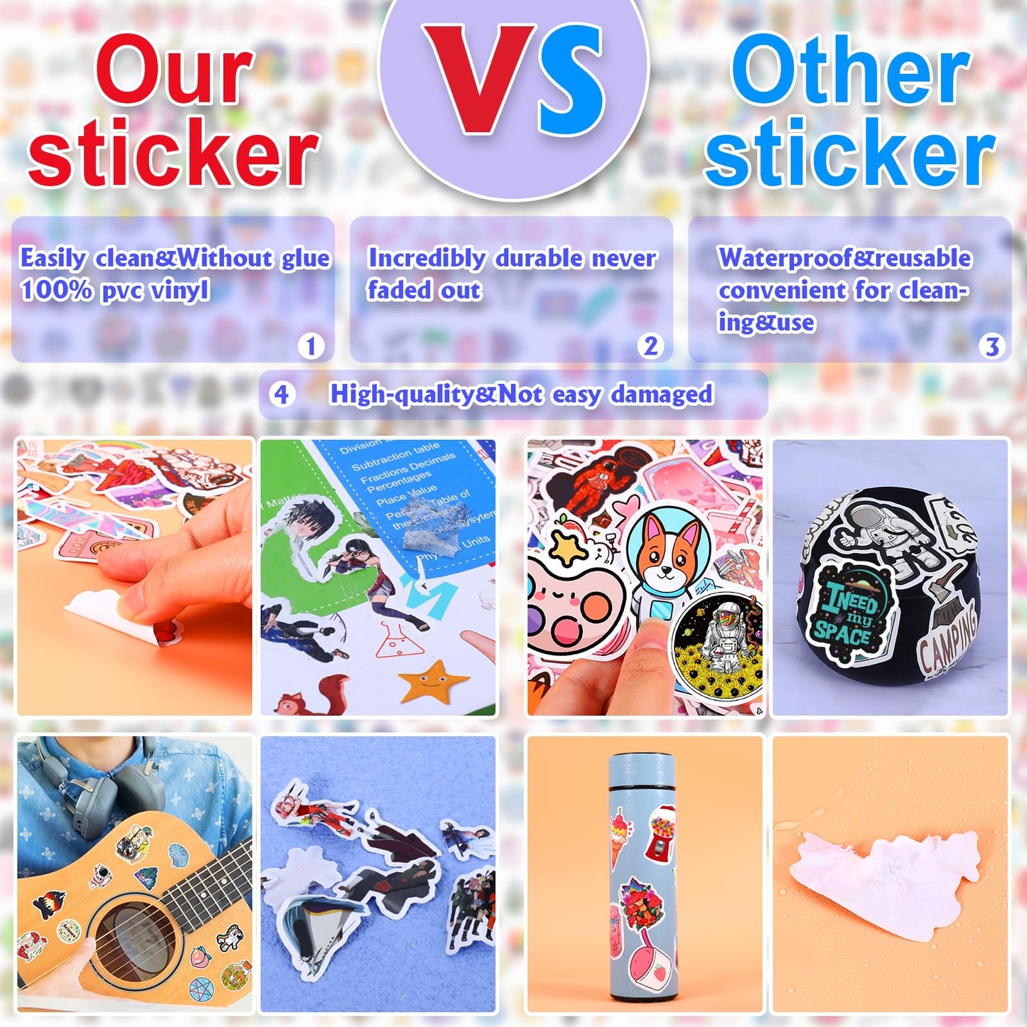 Arme 130Pcs Cute Stickers Pack – Waterproof Vinyl for Water Bottles, Laptops & More