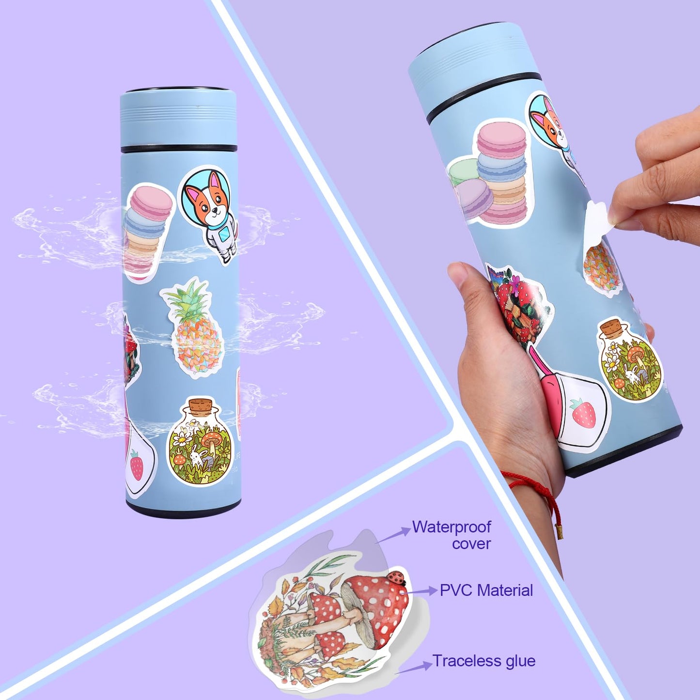 Arme 600 PCS Stickers Pack - Waterproof Vinyl Stickers for Water Bottles, Laptops & Notebooks | Colorful Valentine's Day Gift