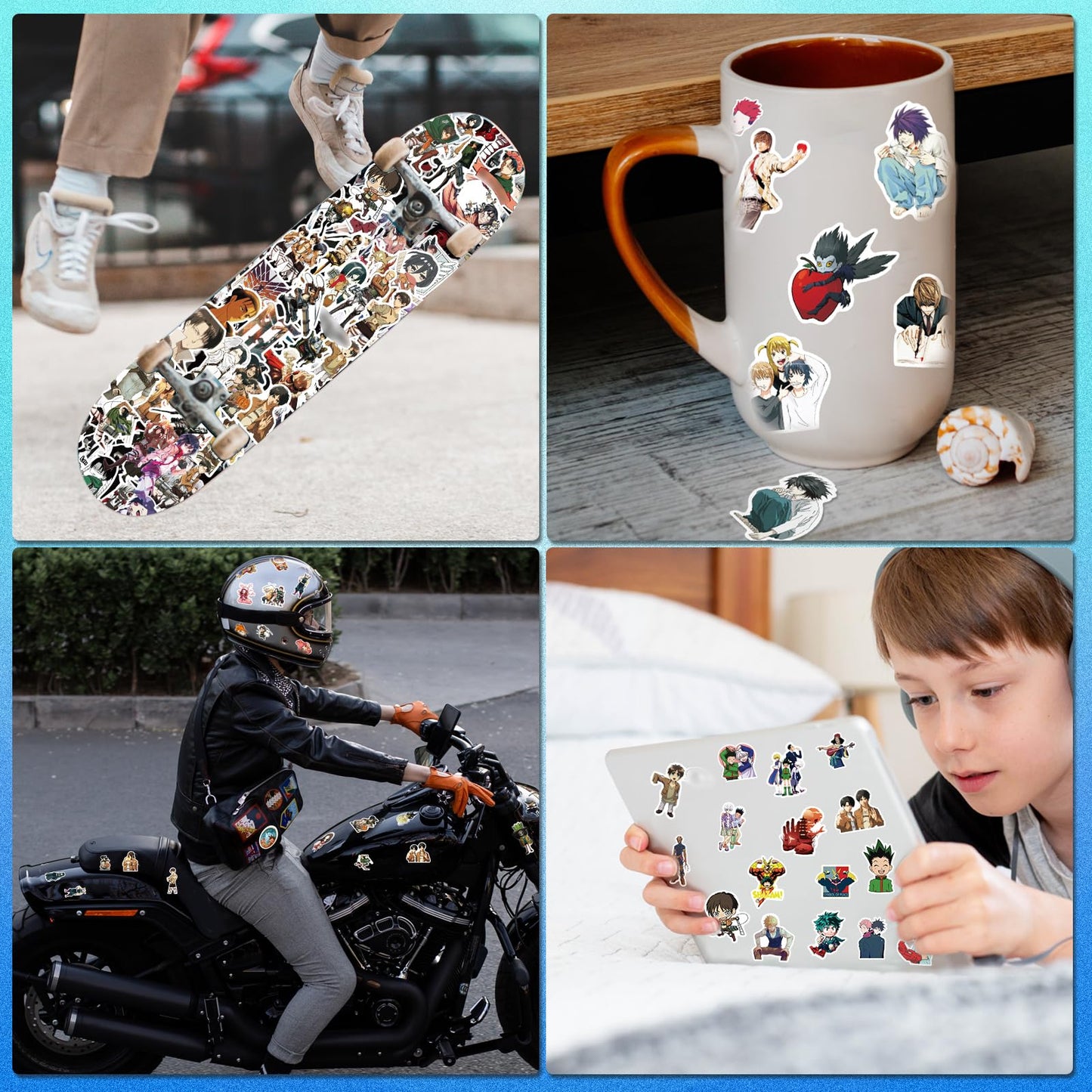 Arme Large Anime Sticker Pack – 600 Pcs, Waterproof Vinyl for Laptops & More