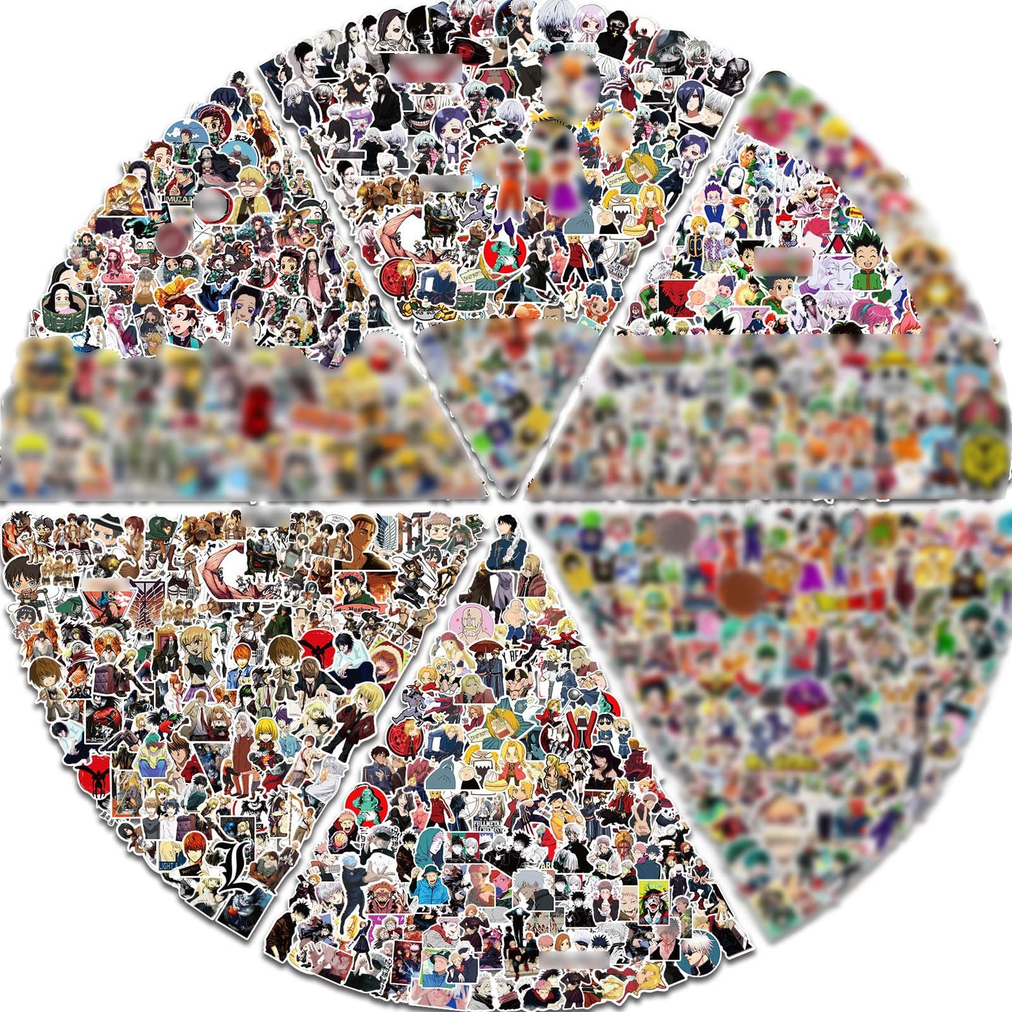 Arme Large Anime Sticker Pack – 600 Pcs, Waterproof Vinyl for Laptops & More
