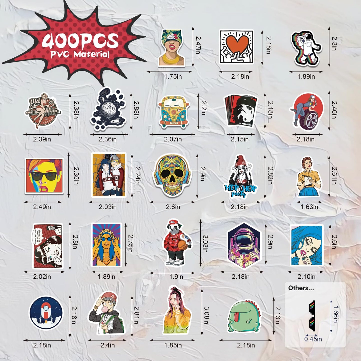 Arme Stickers Pack 400 PCS – Cool Vinyl Stickers for Laptops, Water Bottles, and More