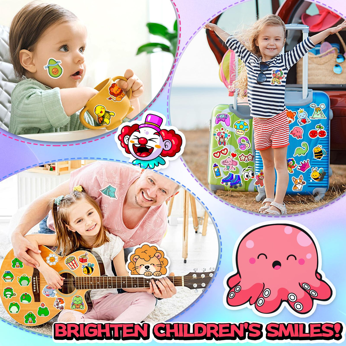 Arme 300Pcs Kids Vinyl Stickers – Easy Peel Kawaii Bulk Pack for Water Bottles, Laptops & Notebooks