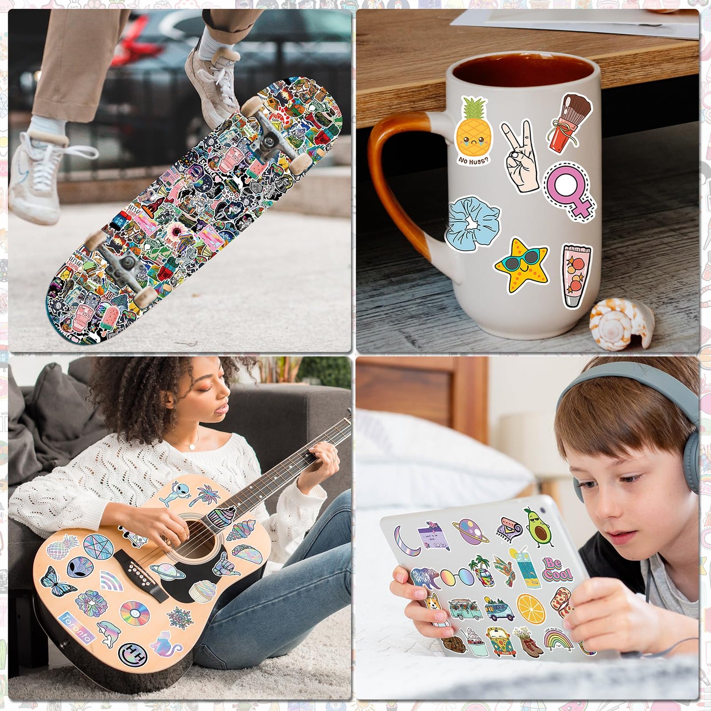 Arme 600 PCS Stickers Pack - Waterproof Vinyl Stickers for Water Bottles, Laptops & Notebooks | Colorful Valentine's Day Gift
