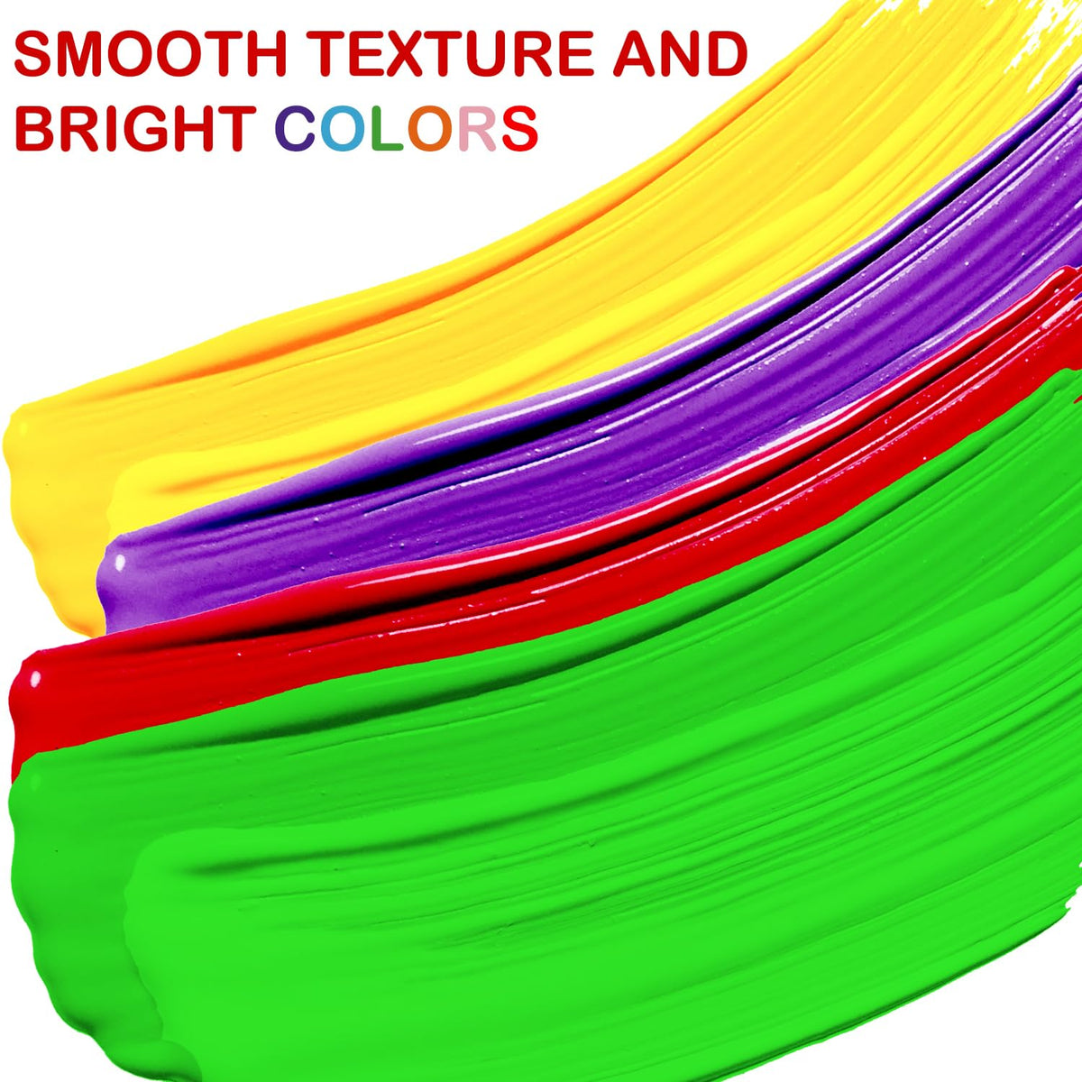 AROIC 8PCS Washable Finger Paint – Non-Toxic 8 Bright Colors (1.05 fl oz)
