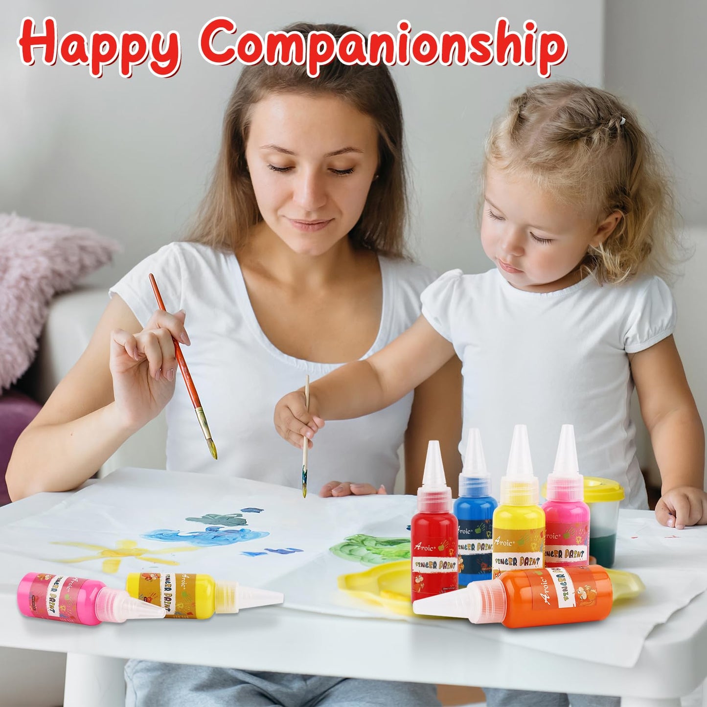 AROIC 12-Color Washable Finger Paint Set – Non-Toxic Kids Art Supplies in Gift Box