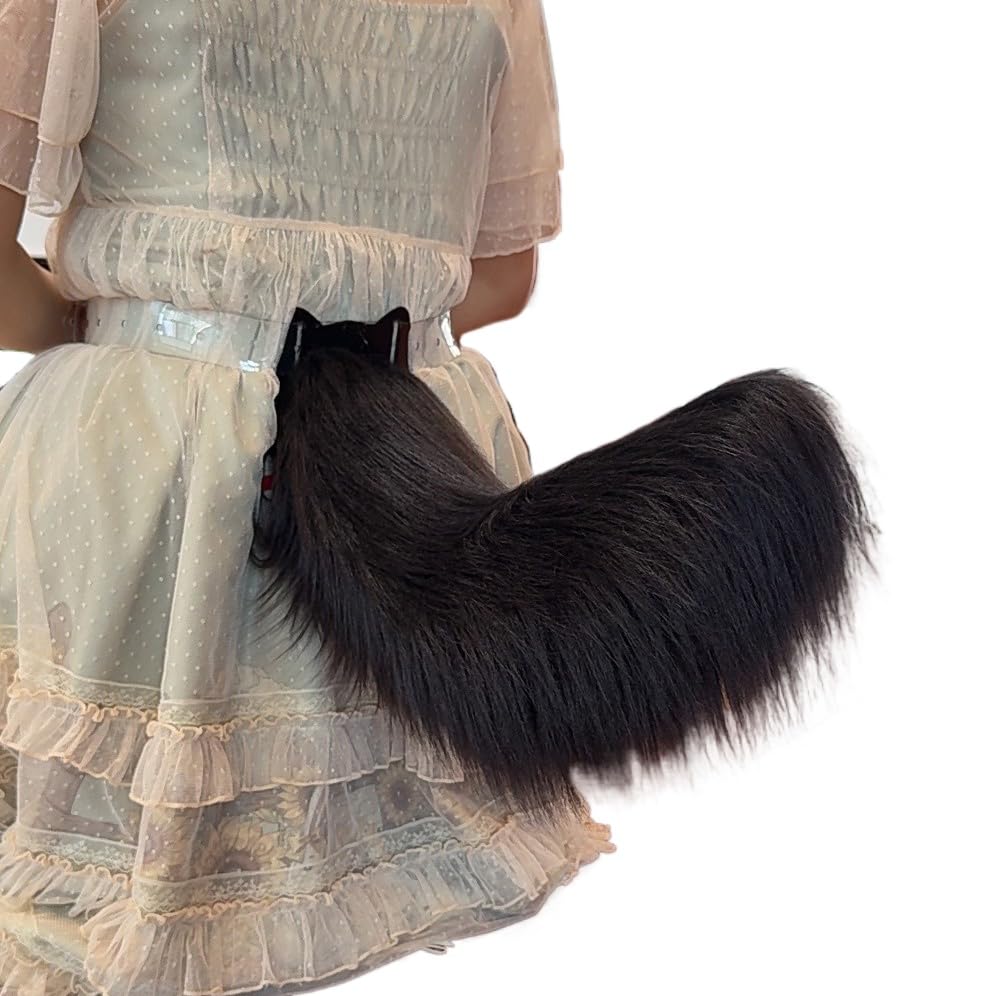 Aroogudo Handmade Electric Ears & Tail (Black) – Role-Playing Costume Accessory