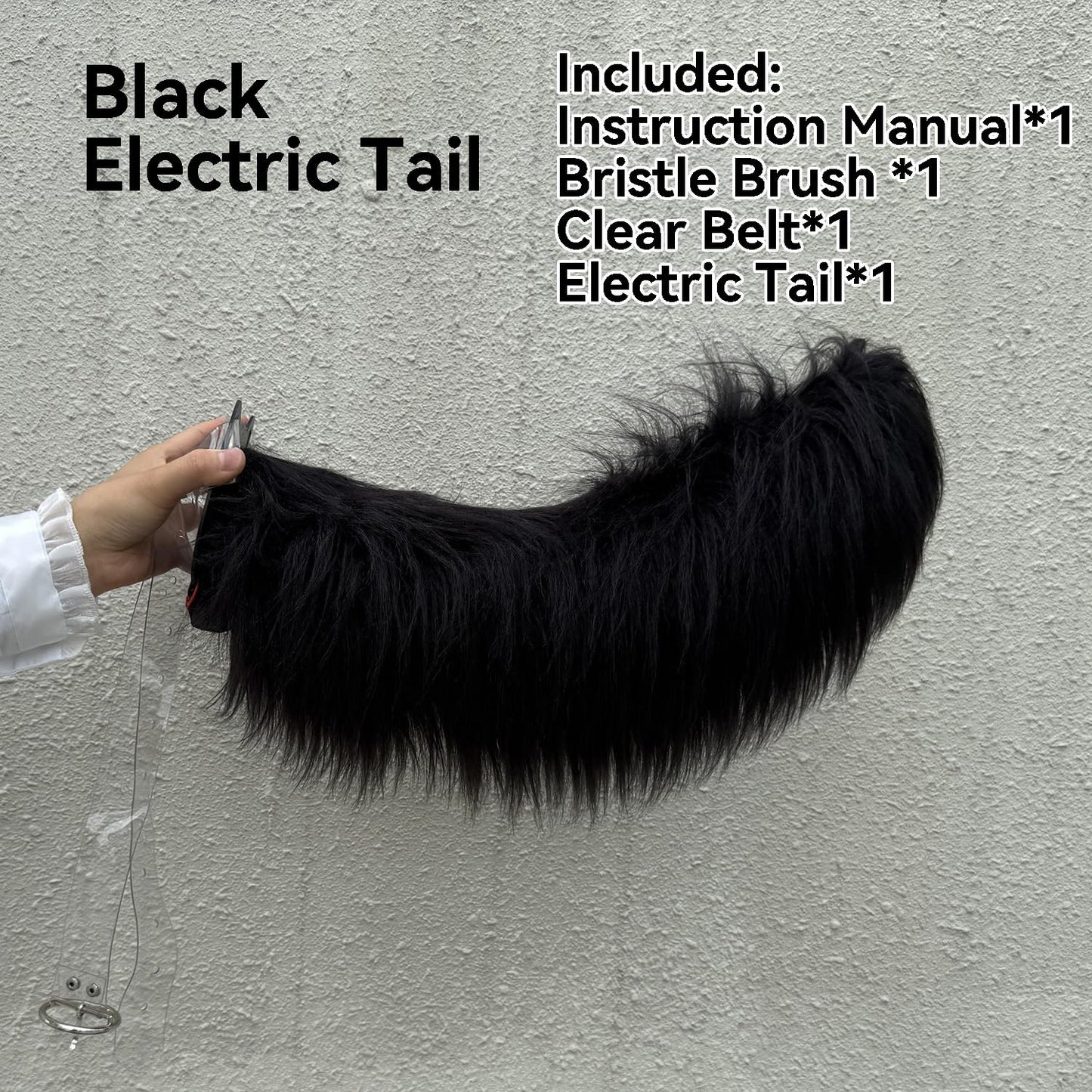 Aroogudo Handmade Electric Ears & Tail (Black) – Role-Playing Costume Accessory