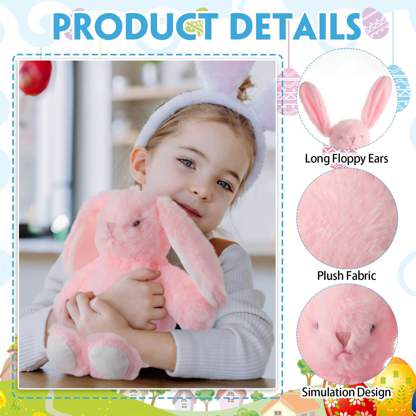 Arrowbash 20-Pcs 13.5-Inch Plush Easter Bunny Set in 5 Colors | Cute Stuffed Rabbits