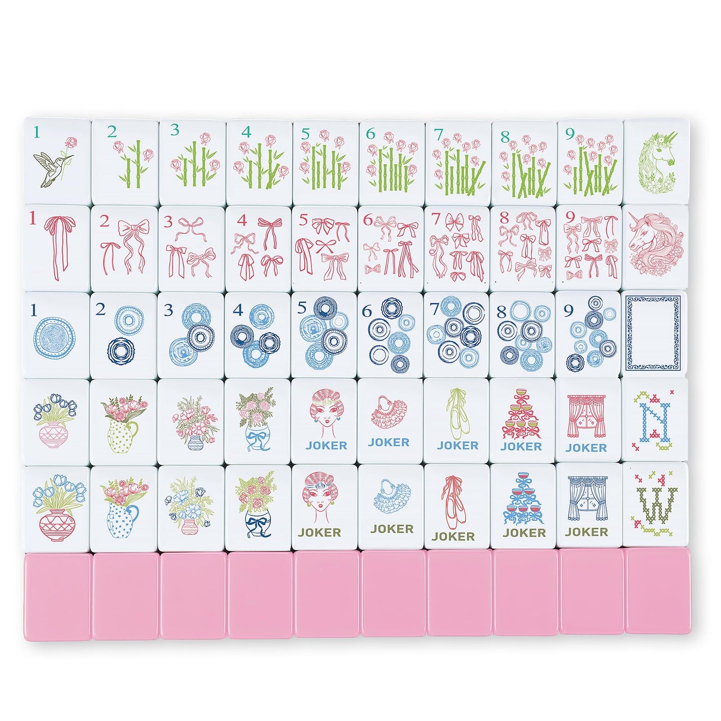 Arrowbash 160 Pcs Mini Mahjong Tiles Set – 1.2-Inch Tiles for American Mahjong with 8 Pattern Designs